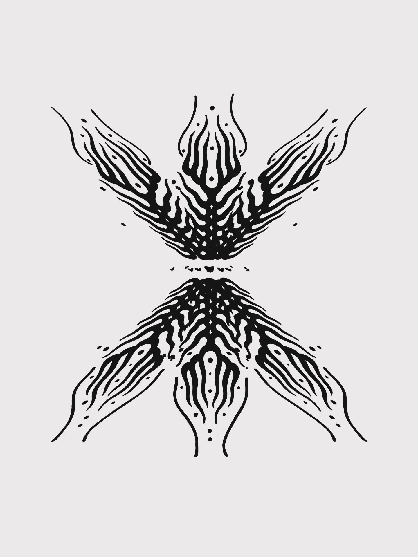 Flames in a space hyperdrive. 
.
Drawn by me.