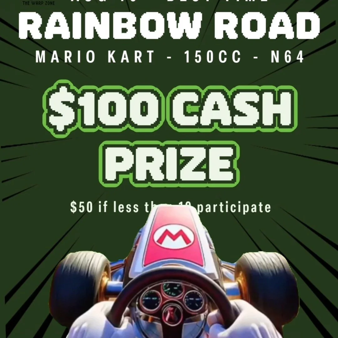 Think you can conquer Rainbow Road? Prove it! the best time will win $100 cash! ($50 for less than 10 players)
#MarioKartNight #ArcadeBarLife #SiouxCityEvents #SaturdayNightBossFight