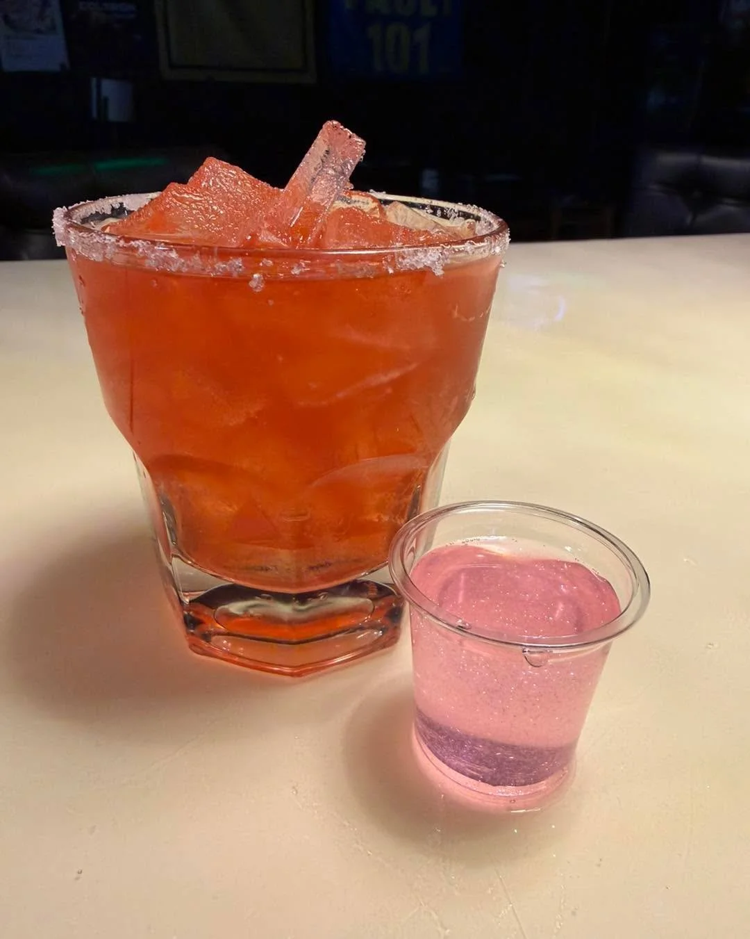Check out our Moulin Rouge drinks!!

Come What May - A cherry lime margarita with El Jimador tequila, Cherry McGillicuddy&rsquo;s and fresh lime juice

The Diamond Dog - a shot with Smirnoff Vanilla, Cr&egrave;me de Cocoa, a little lemon and some edi