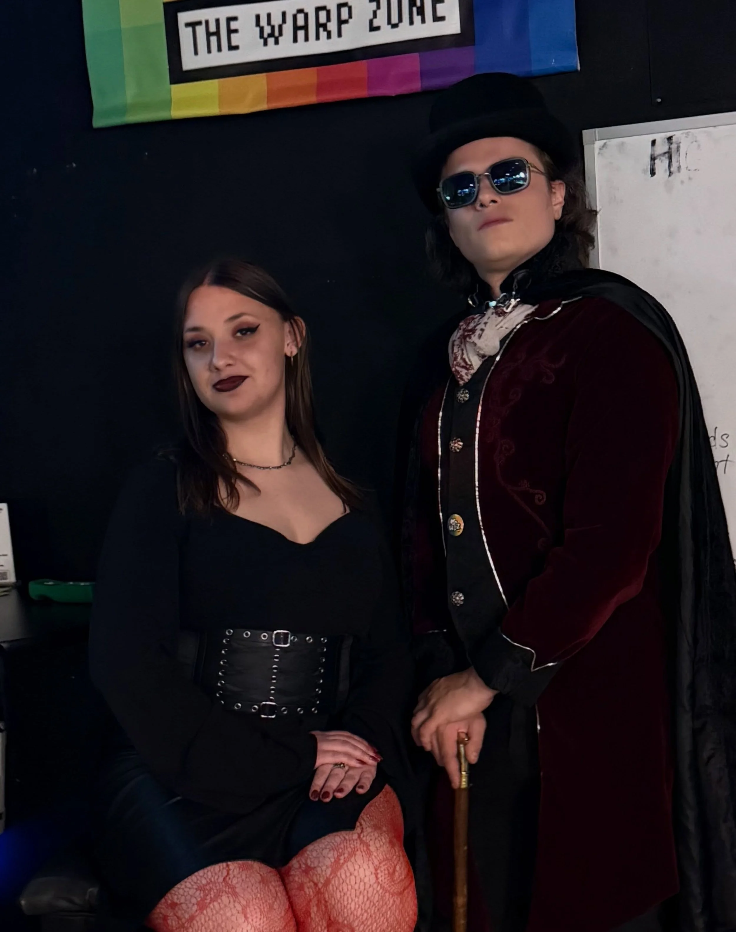 Shelby and Eric would like to formally invite all vampires, vampire enthusiasts and recreational people watchers to The Warp Zone this Saturday night for our Vampire Night.  No biting please!! Who is your favorite vampire?🧛&zwj;♀️ 🦇🧛