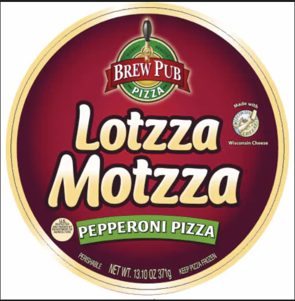 Lottza Motzza Pepperoni Pizza by Brew Pur with Wisconsin cheese, 13.1 ounces.
