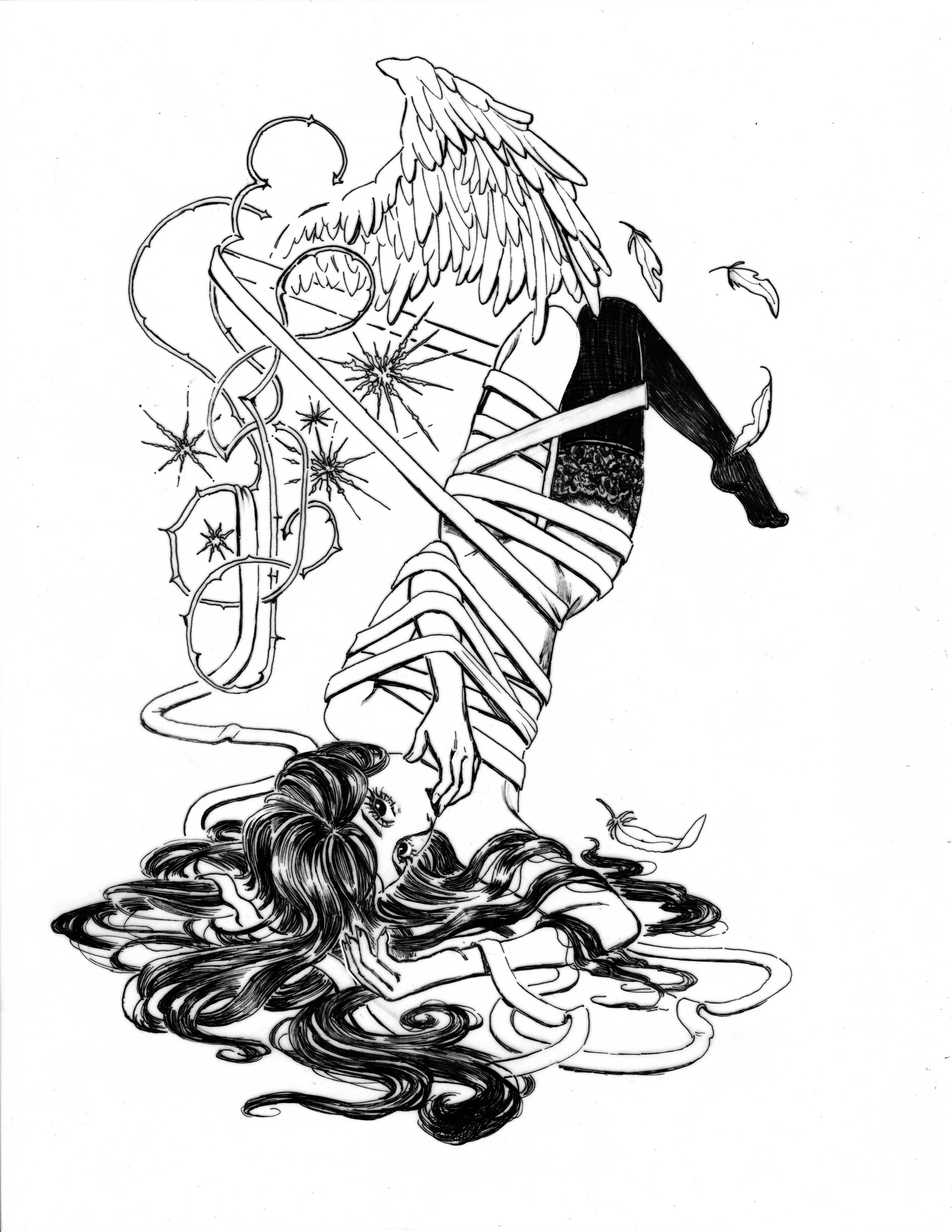 Suspended For You, 2026
Ink Illustration