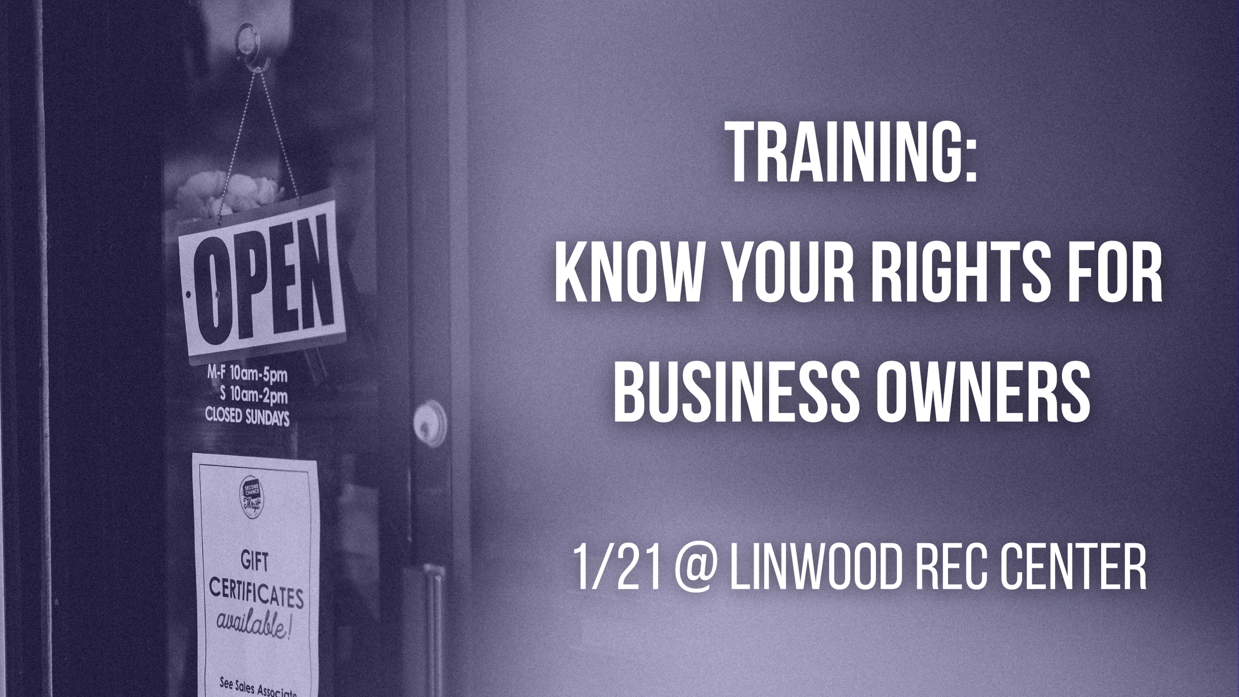 Know Your Rights for Business Owners Training