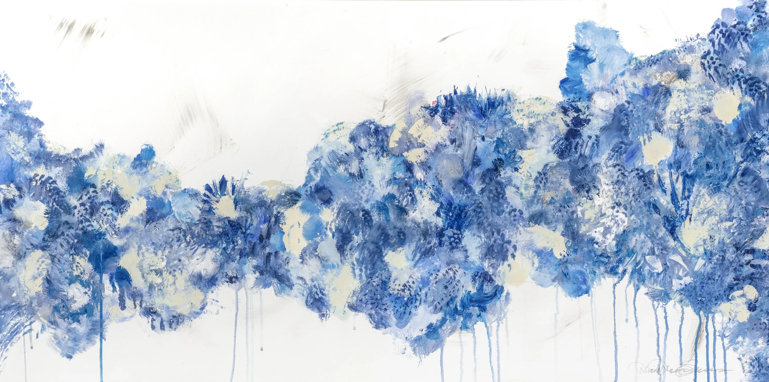 Lovely Day , part of the Hope Floats series --48"x24" Acrylic on Canvas -- private commission to capture the joy and beauty of the ocean on a sunny day. Created to hang in the sanctuary of their bedroom.  