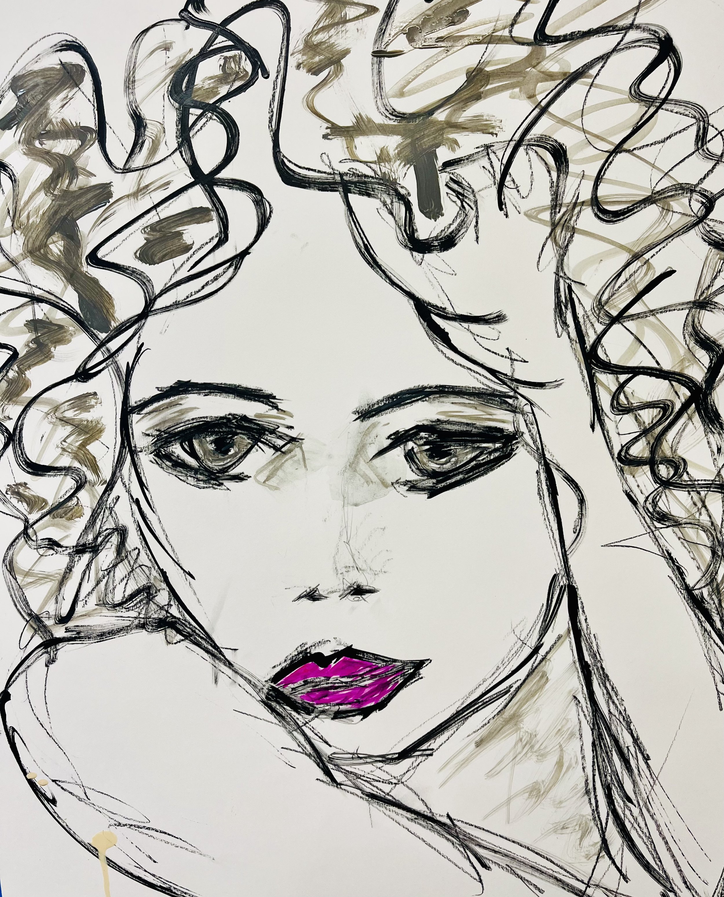 "Pink Lips" ©- Sometimes she see's the world in black & white, other times shades of grey...either way a burst of color always brightens the day.