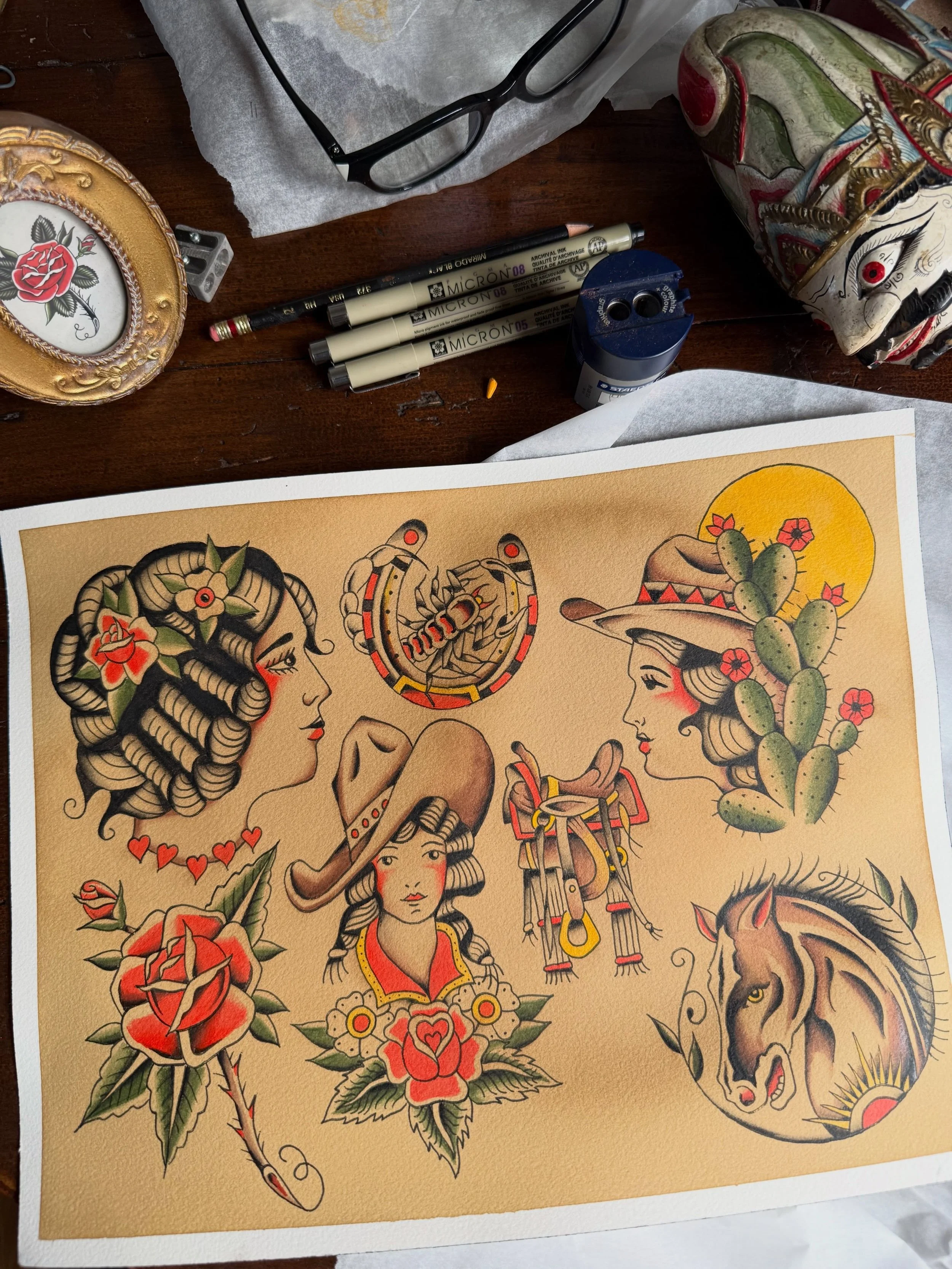 New painting up @holdfastporttownsend. Per usual, everything available to be tattooed. I remain grateful for your attention. 🖤
