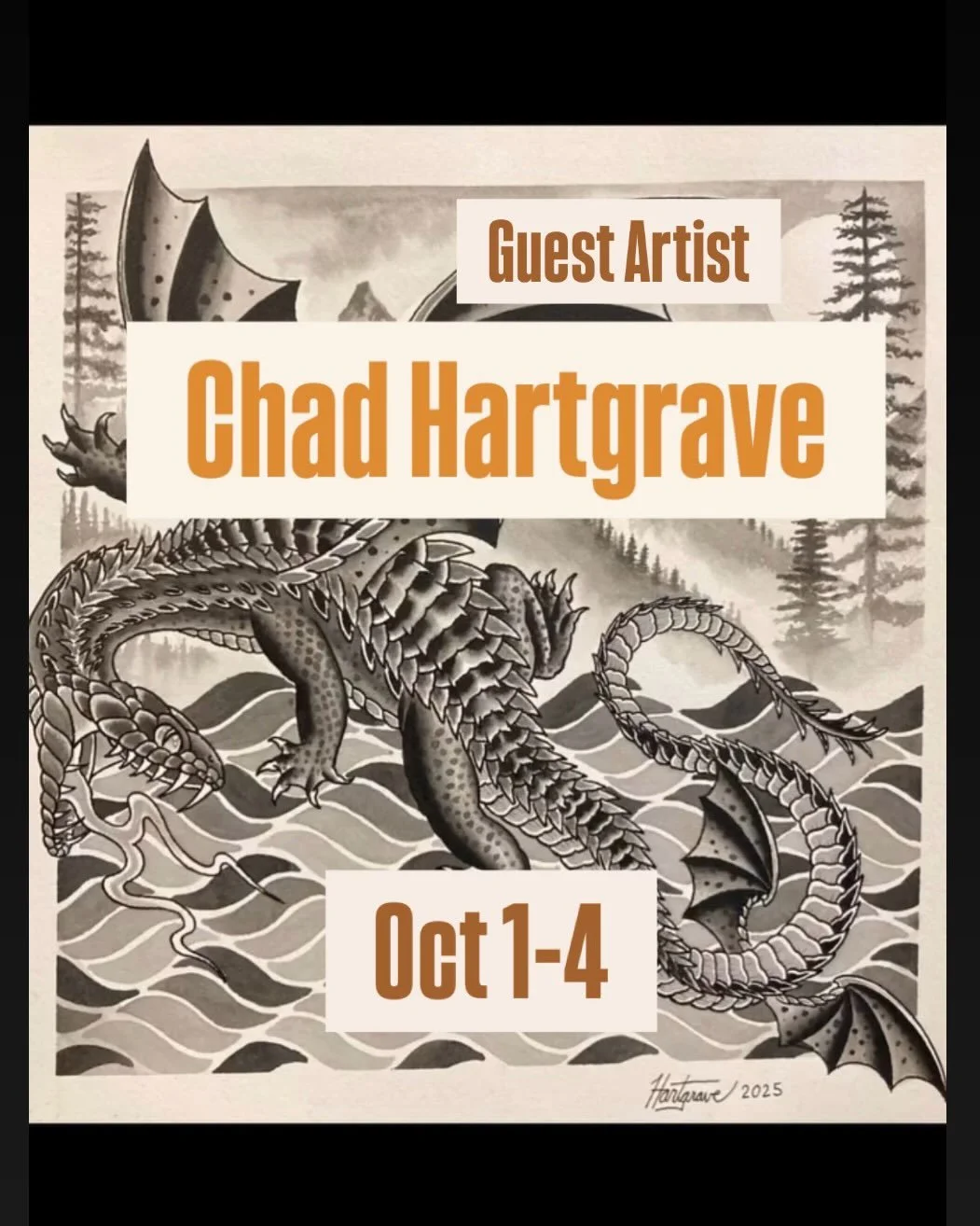 Our esteemed guest and friend @chiefchadula will be visiting us this weekend! Thursday through Sunday, October 1-4. He always brings a big ol&rsquo; book of flash and is accepting appointments or walk-ins for both flash and custom tattooing, mild to 