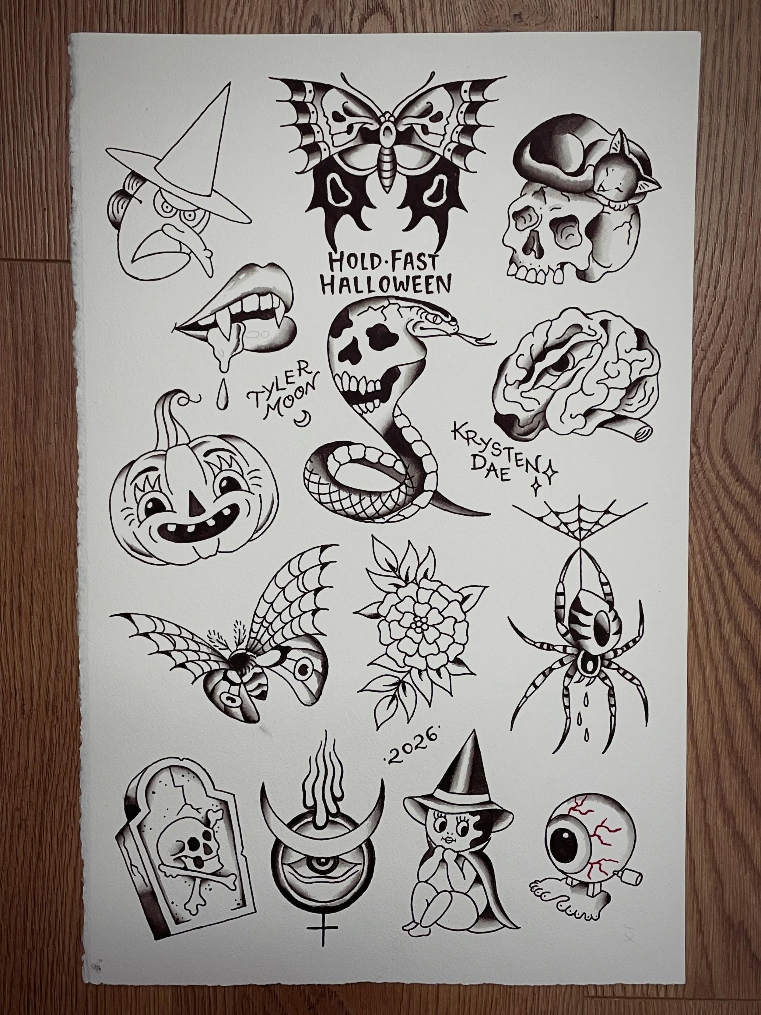 And the final flash sheet!t This is a split sheet by both @krystendae and @tylermoontattoo. We are ready to tattoo you today Saturday October 24 for our Halloween Flash Day Benefit! 

Walk ups only
10/24~ 11am till ??

50% of proceeds going to @thebe
