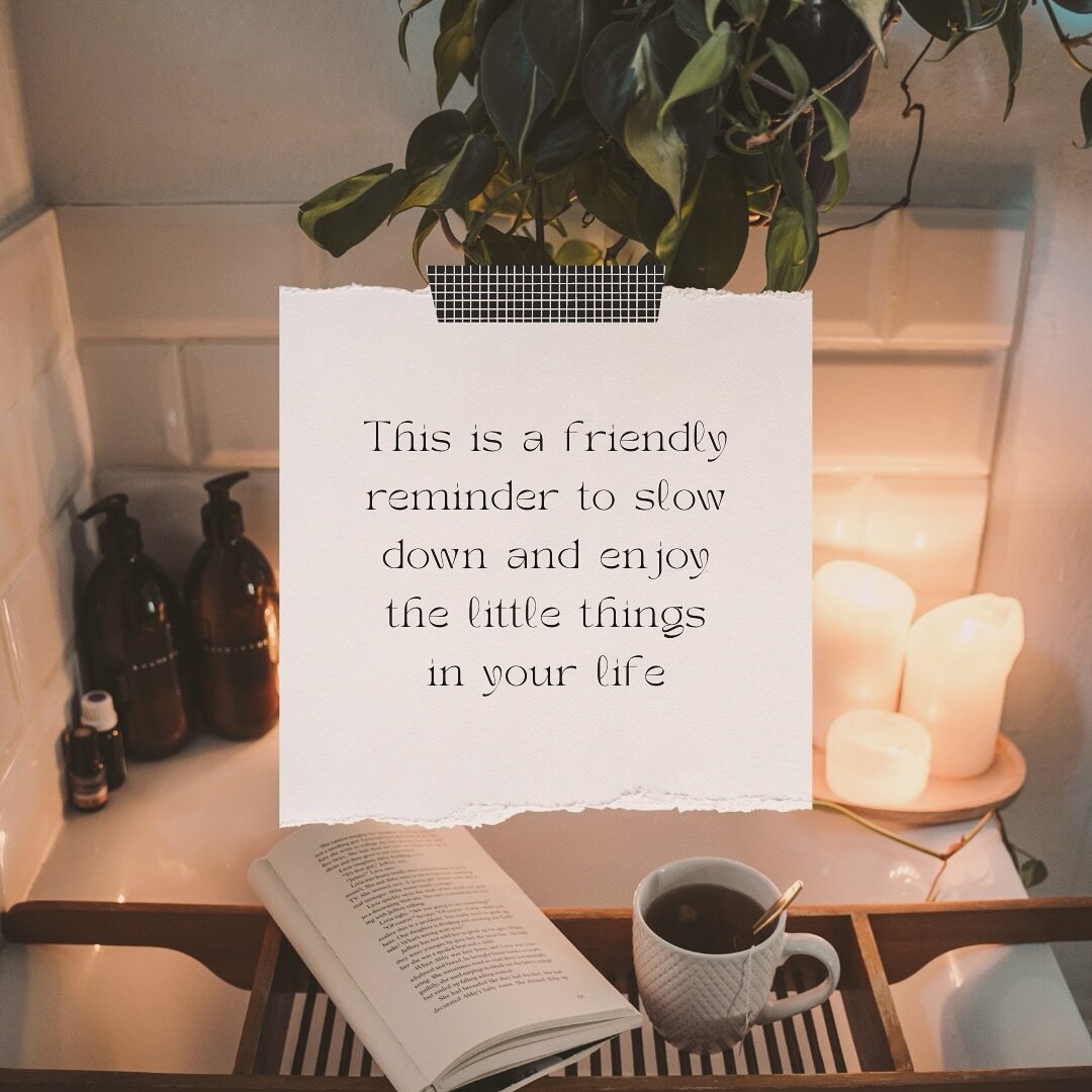 With all the hustle and bustle that comes with the Holiday be sure to slow down and take a moment for yourself! 

#slowdown #wednesdaywellness