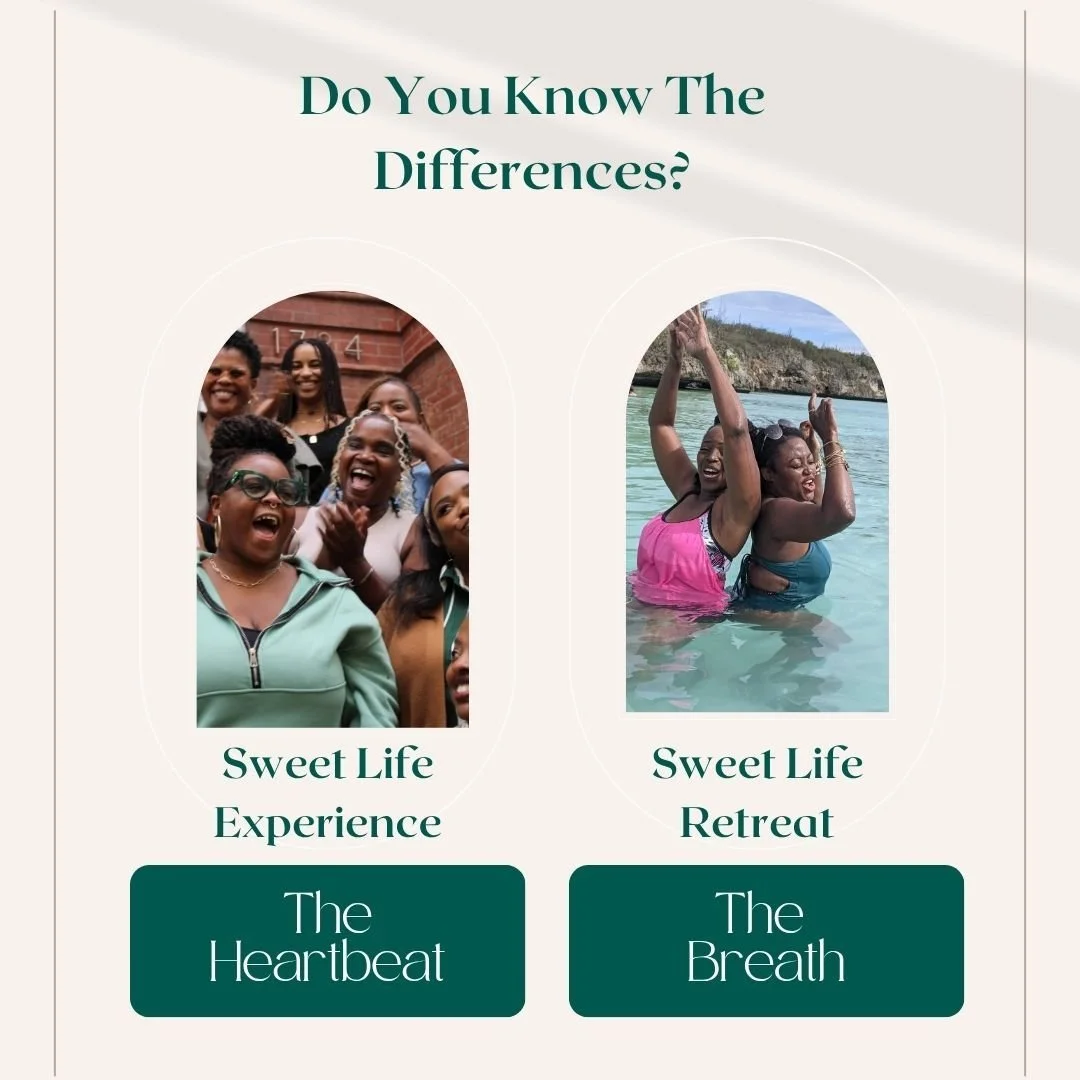 Not all Sweet Life experiences are the same and that's entirely by design. ✨

The Annual Sweet Life Retreat and the Sweet Life Experience serve different but deeply connected purposes in the life of a woman who is serious about her restoration.

One 