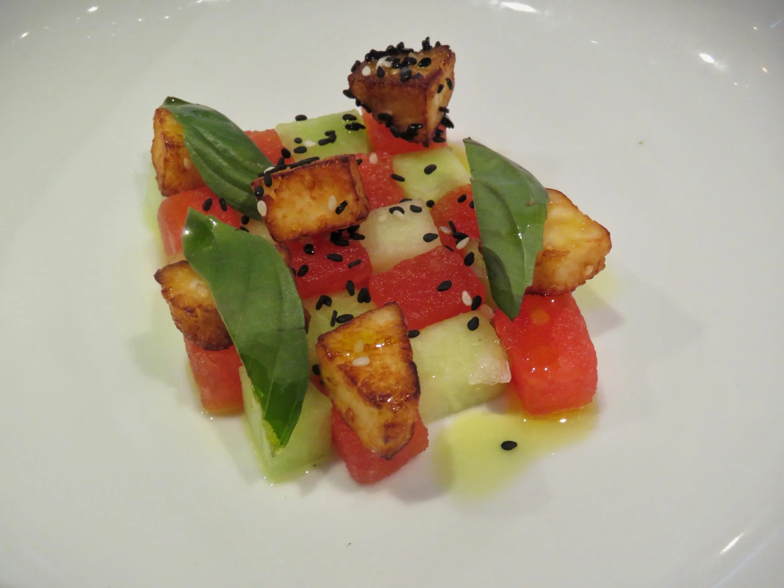 Summer at Christy Hill is the prefect time to try our watermelon gazpacho. Heirloom melon/halloumi cheese/Sesame seeds/Thai basil🍉 You don&rsquo;t want to miss it!