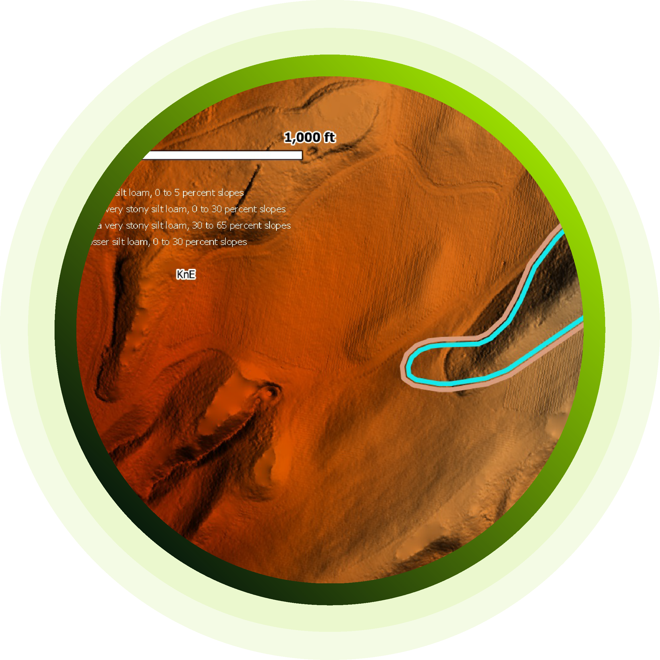 Birds eye topography scan of soil