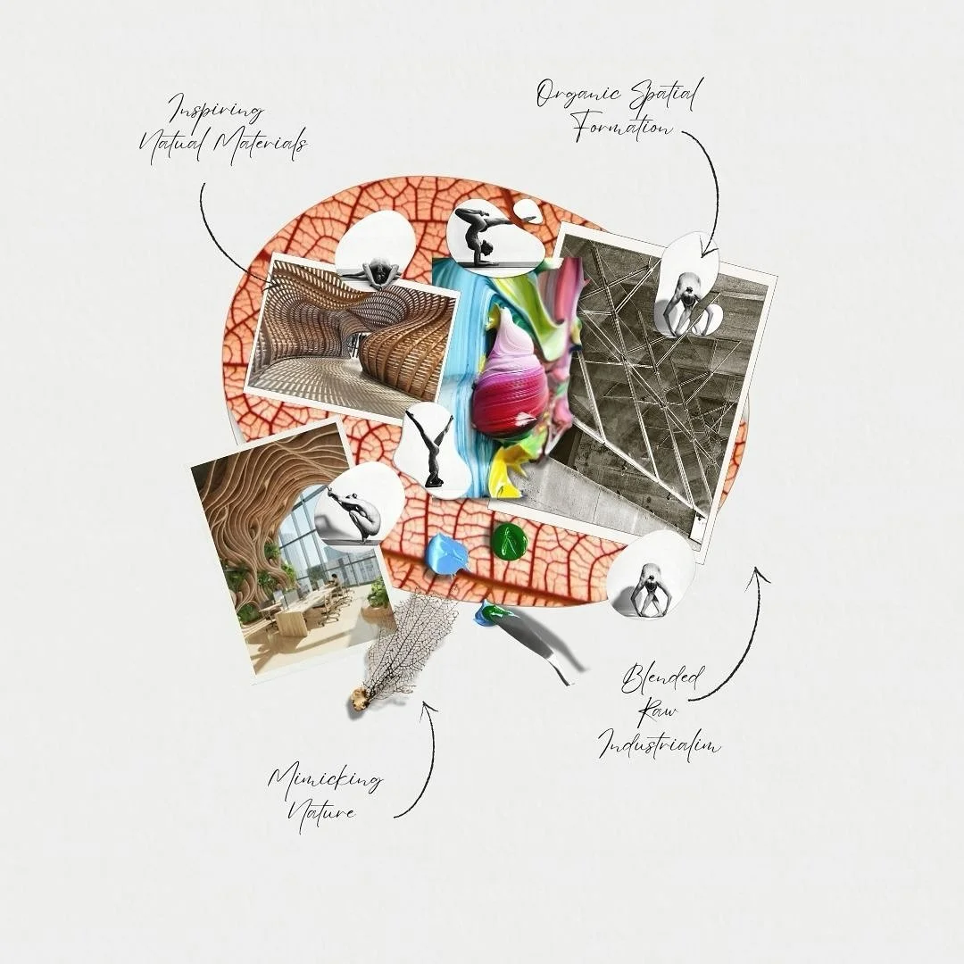 Showing a glimpse of the process and thought behind a colab senior studio project: Reinventing The Biotechnology Innovation Center @hcccoleman 2025 

The Vision Concept was born from the idea that true innovation often begins in nature. By reimaginin