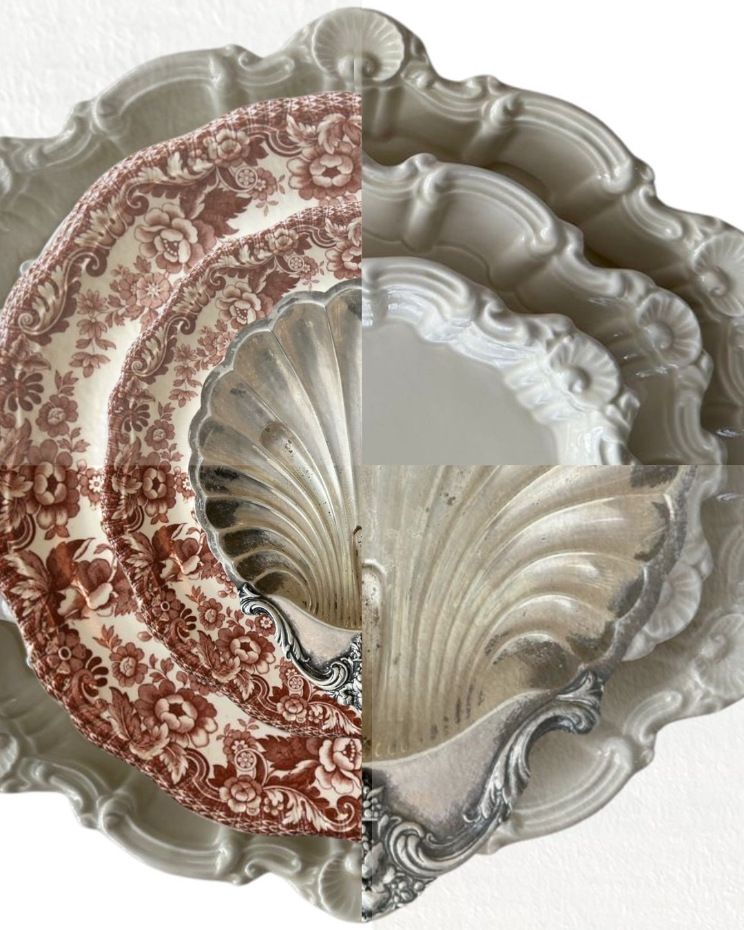 What I'm looking for this Roundtop as an Interior Designer👁️👁️ 

✔️Pieces that feel layered, tactile, and a little unexpected.

✔️Mixing  silver accents with vintage finds, shell-inspired forms, and plates in every hue. 

✔️I'm drawn to the imperfe