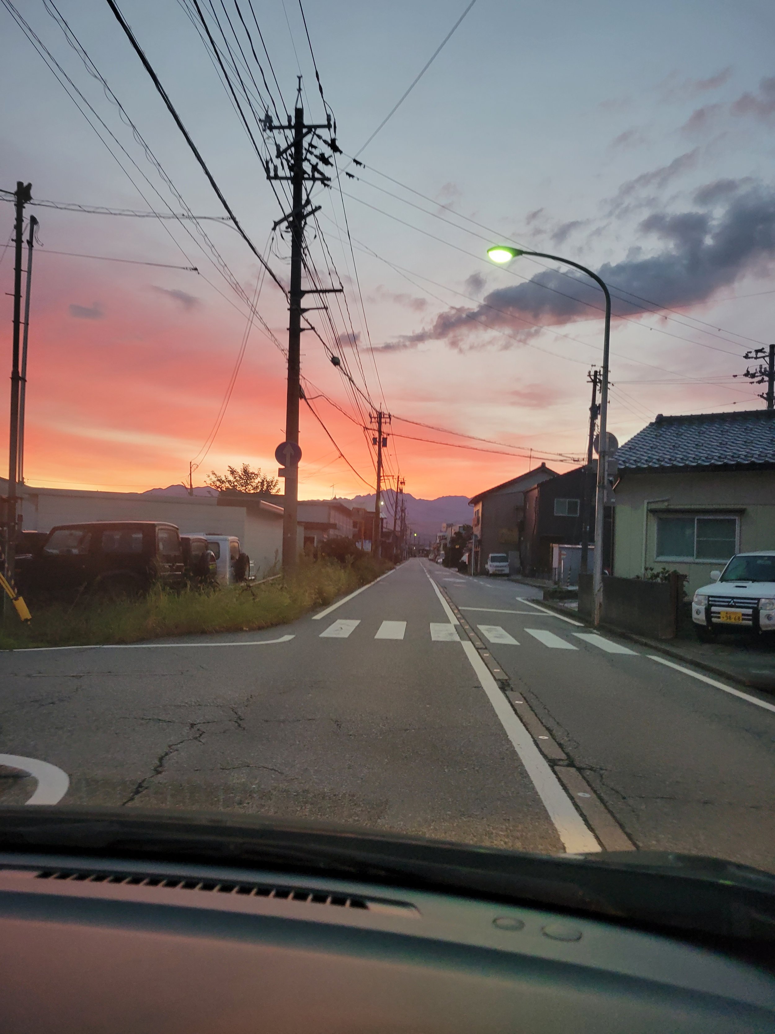A picture during my morning drive up to Tateyama station with the Northern Alps in the background