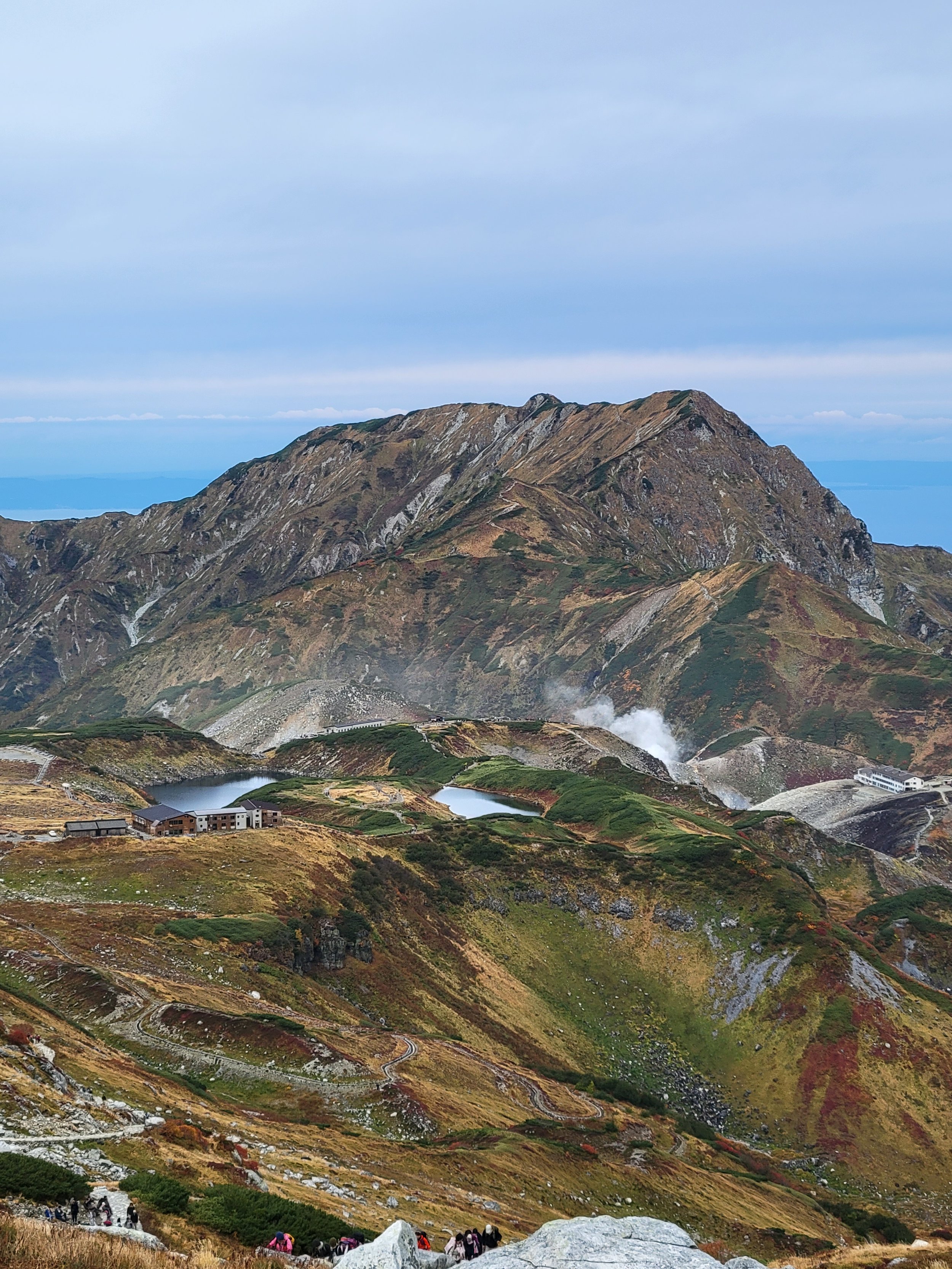 The view from the mountain looking down towards Murodo