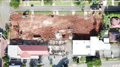 A nice aerial shot of our demolition project at Redland bay. Thanks for the 📸 Jake