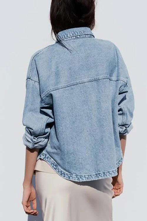 Short Demin Jacket- Brunette Model Back.jpeg