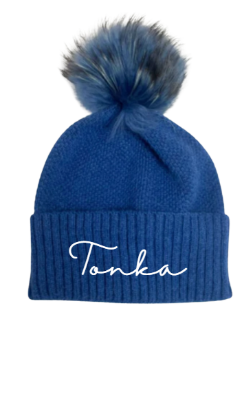 Blue Pom Script Tonka