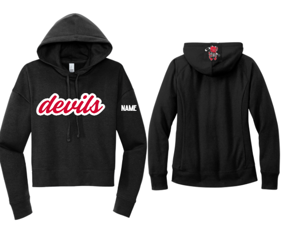 Script Devils Cropped Hoodie