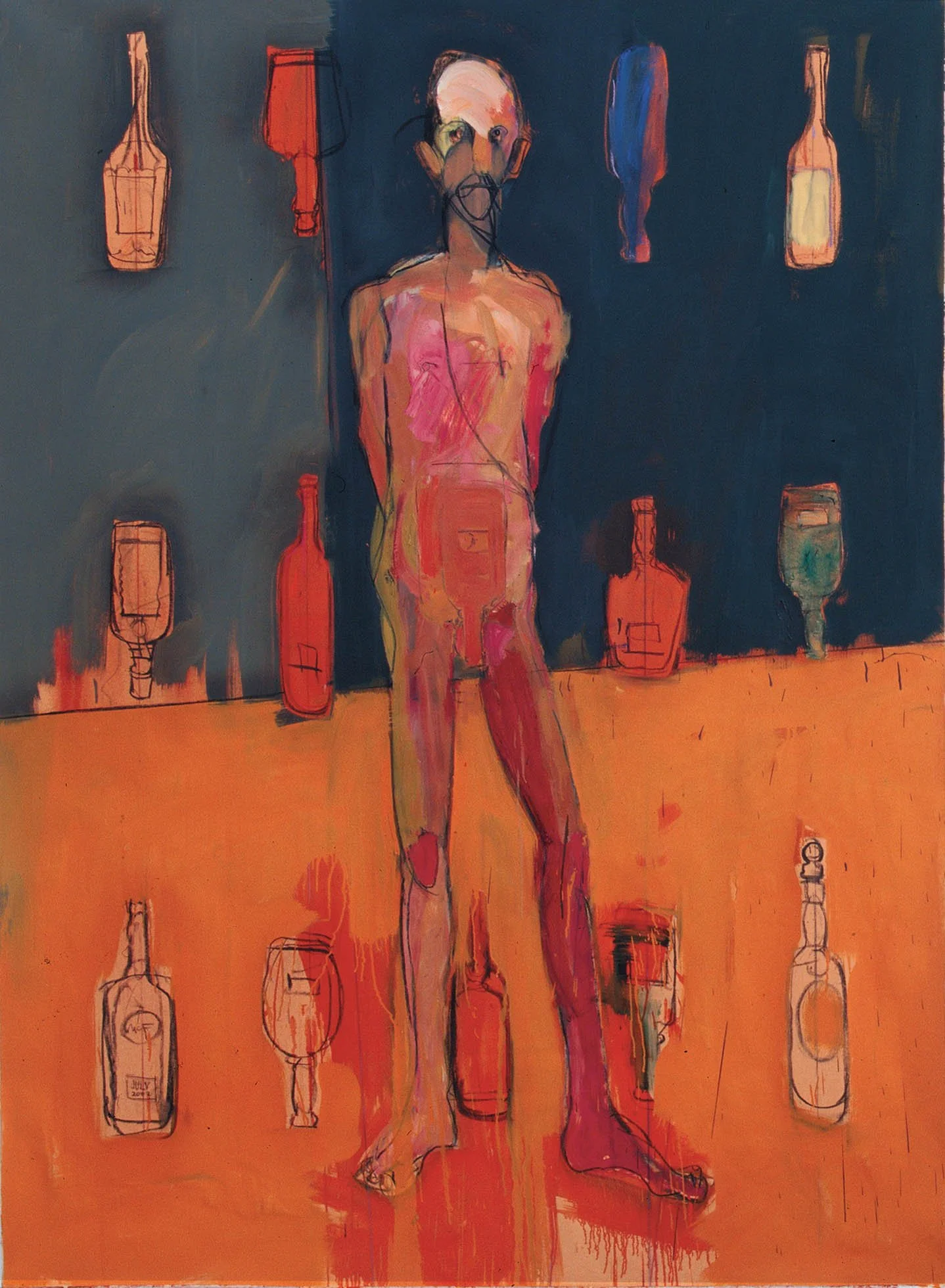 Three Gallons of Whiskey, 2004, oil on canvas, 88 x 73 in.