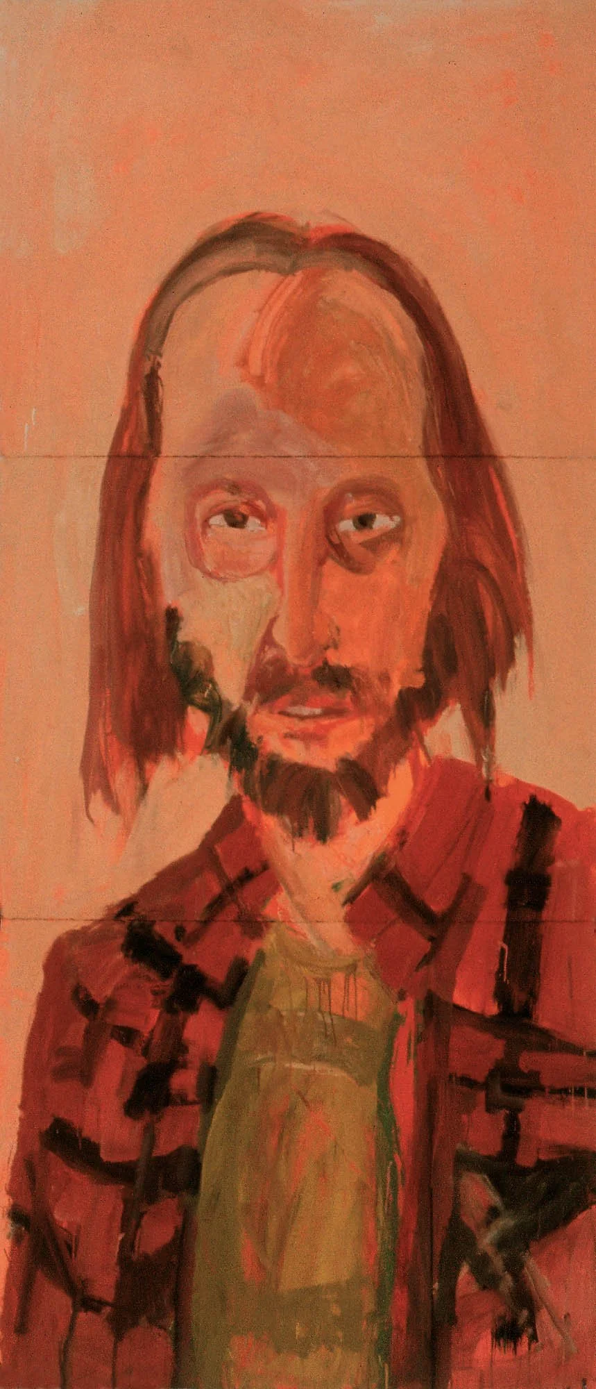 Hippie in Plaid, 1995, oil on paper, 114 x 50 in.