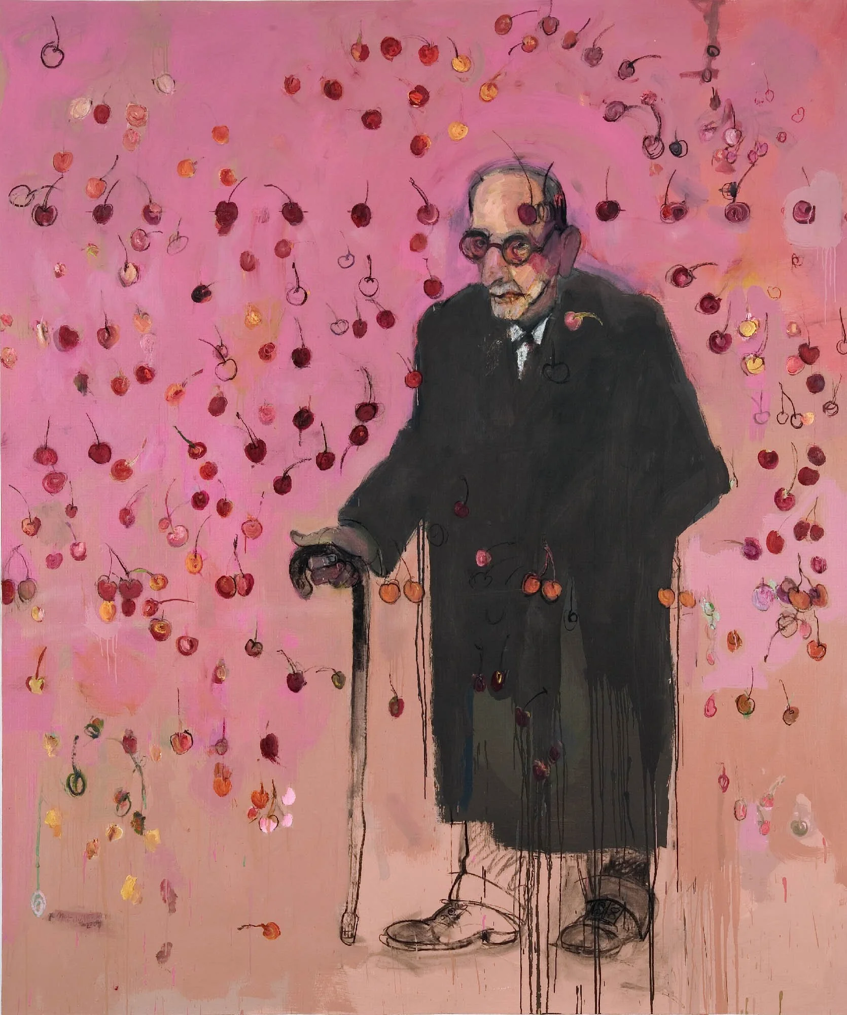 Freud Hits the Jackpot, 2004, oil on canvas, 88 x 73 in.