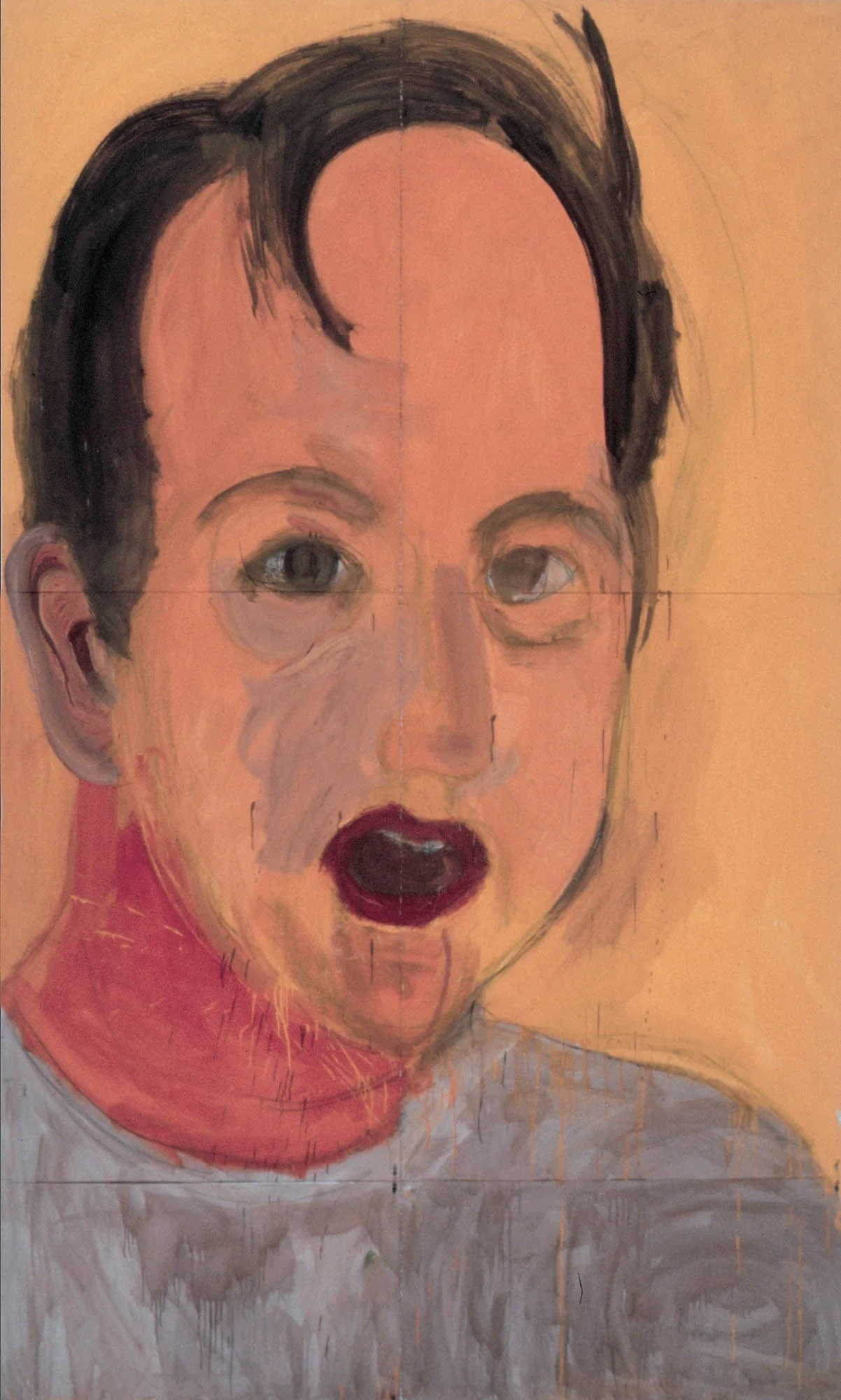 Talking Self Portrait, 1995, oil on paper, 120 x 76 in.
