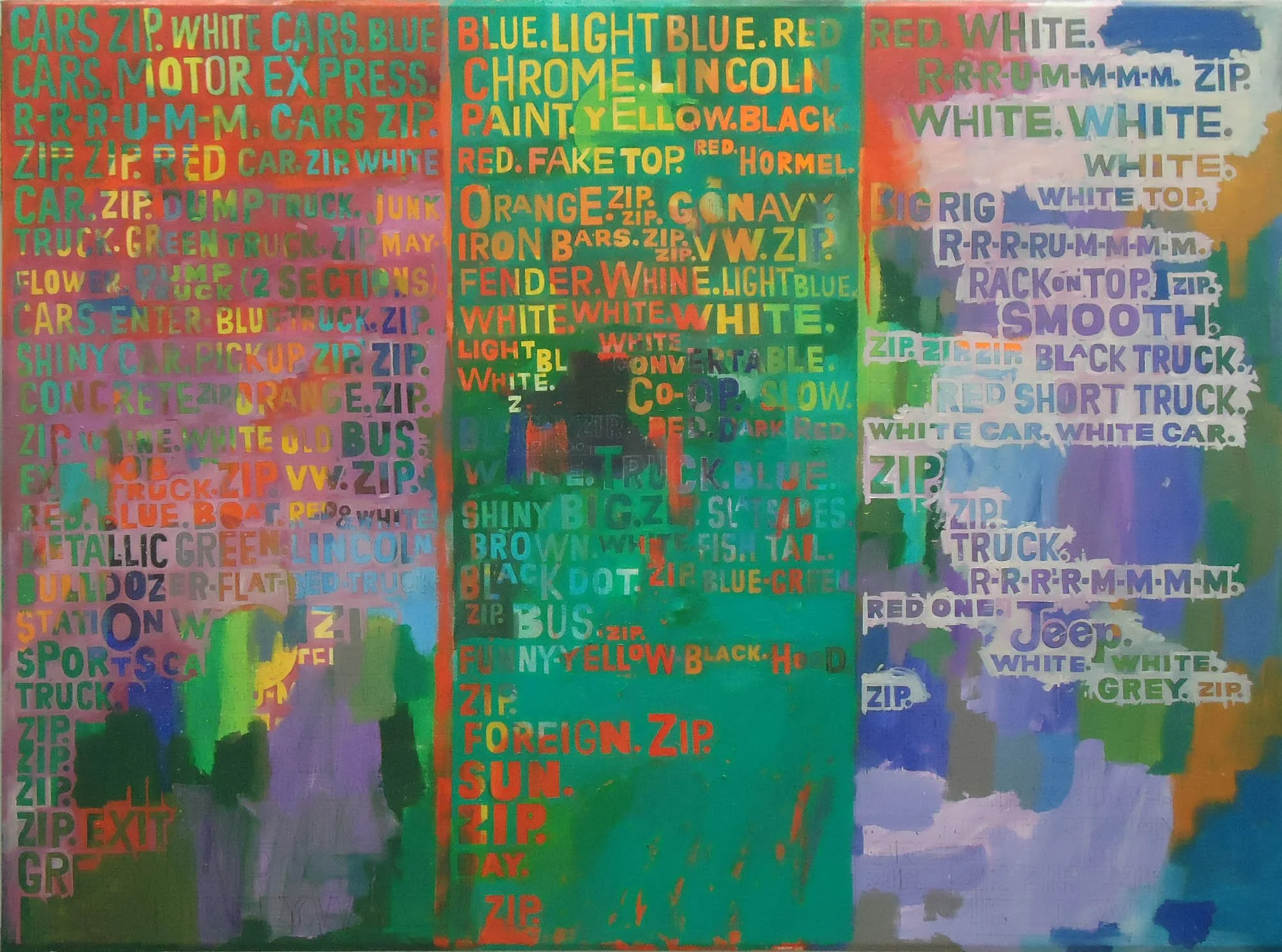 Asphalt Poetry, 2014, oil on canvas, 69 x 90 in.