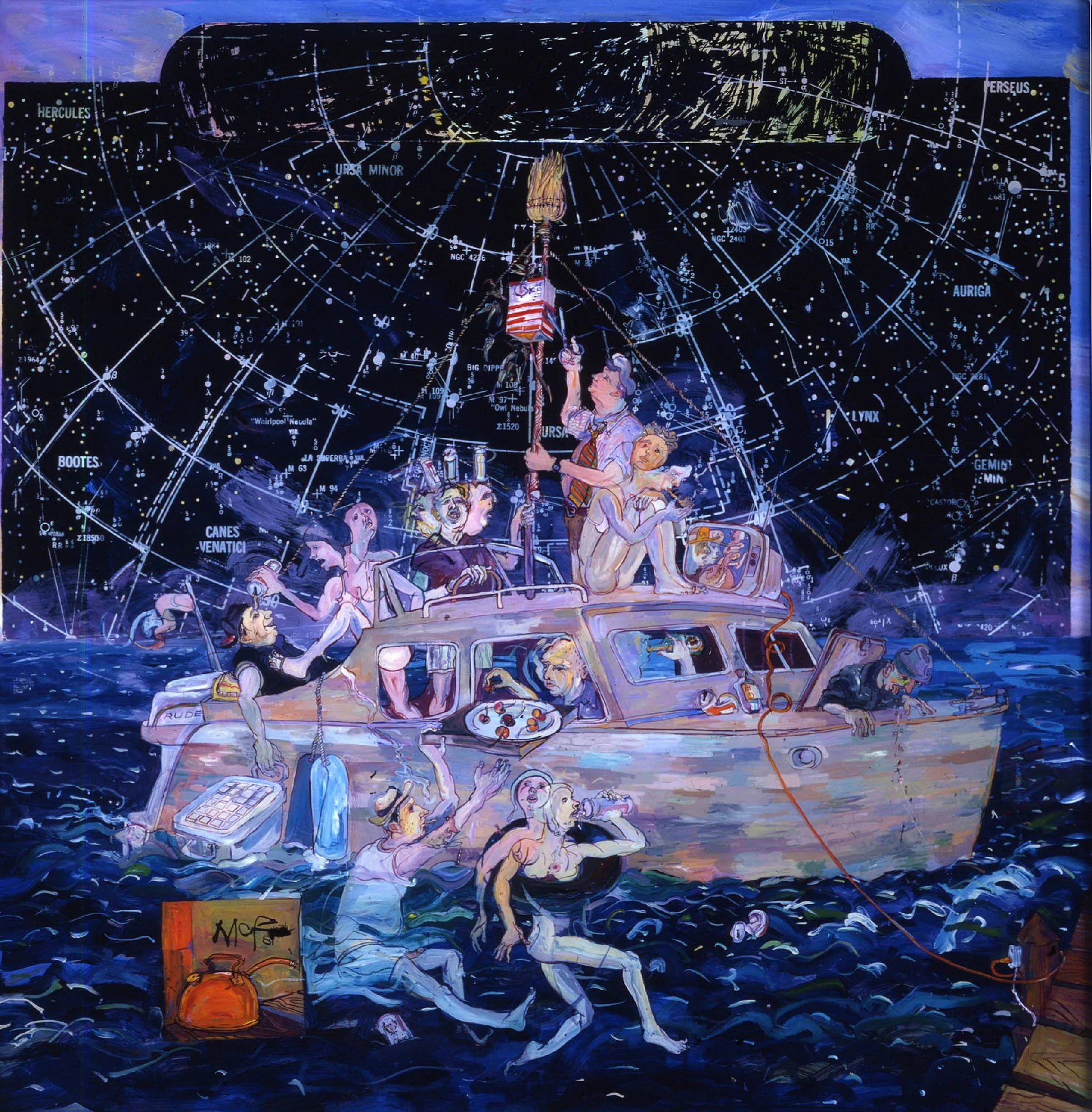 ChrisCraft of Fools, 1981, acrylic, screen print on Plexiglas, 48 x 48 in.