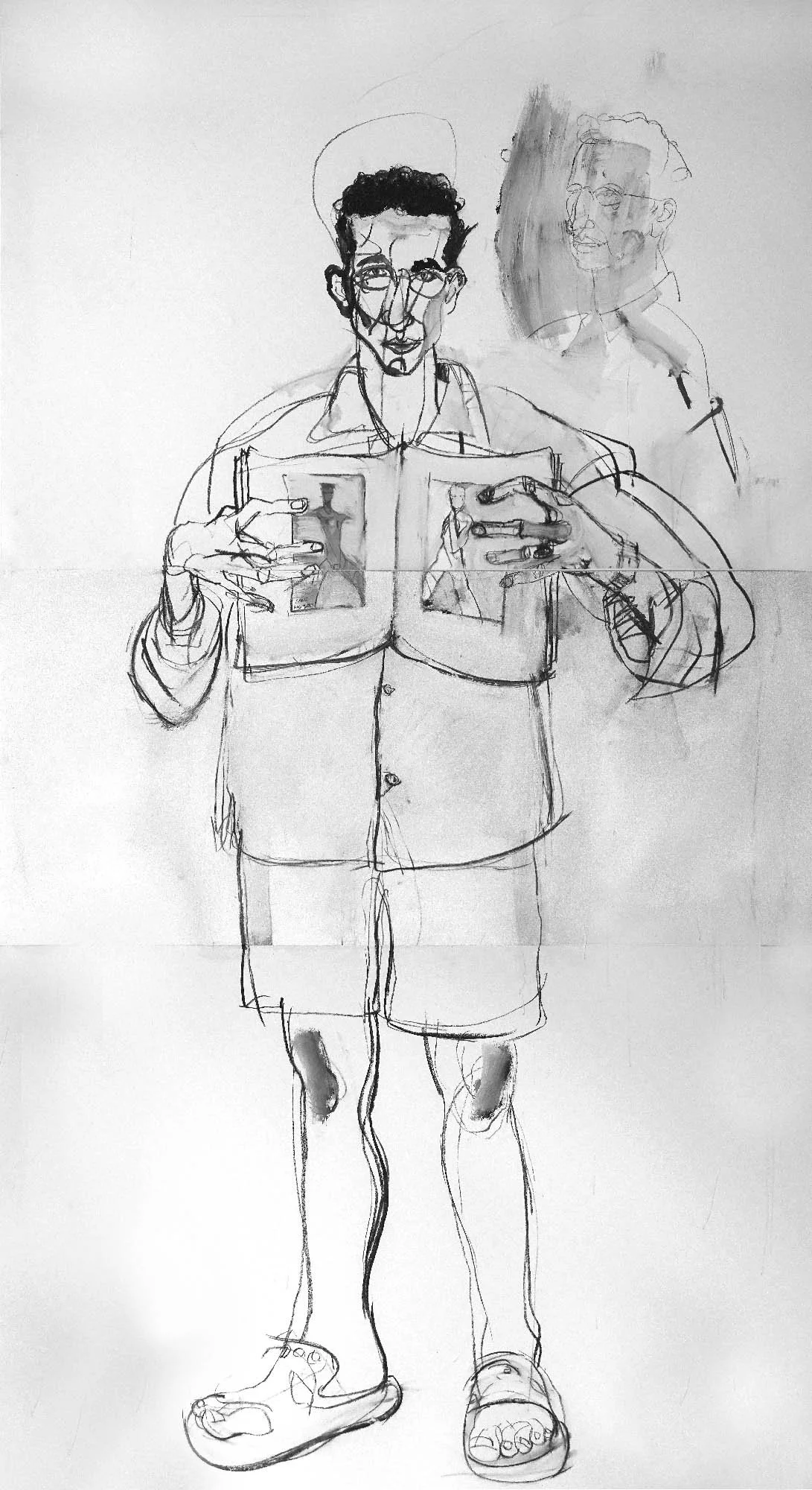 Arden Reed, writer, 2001, oil on paper, 107 x 60 in.