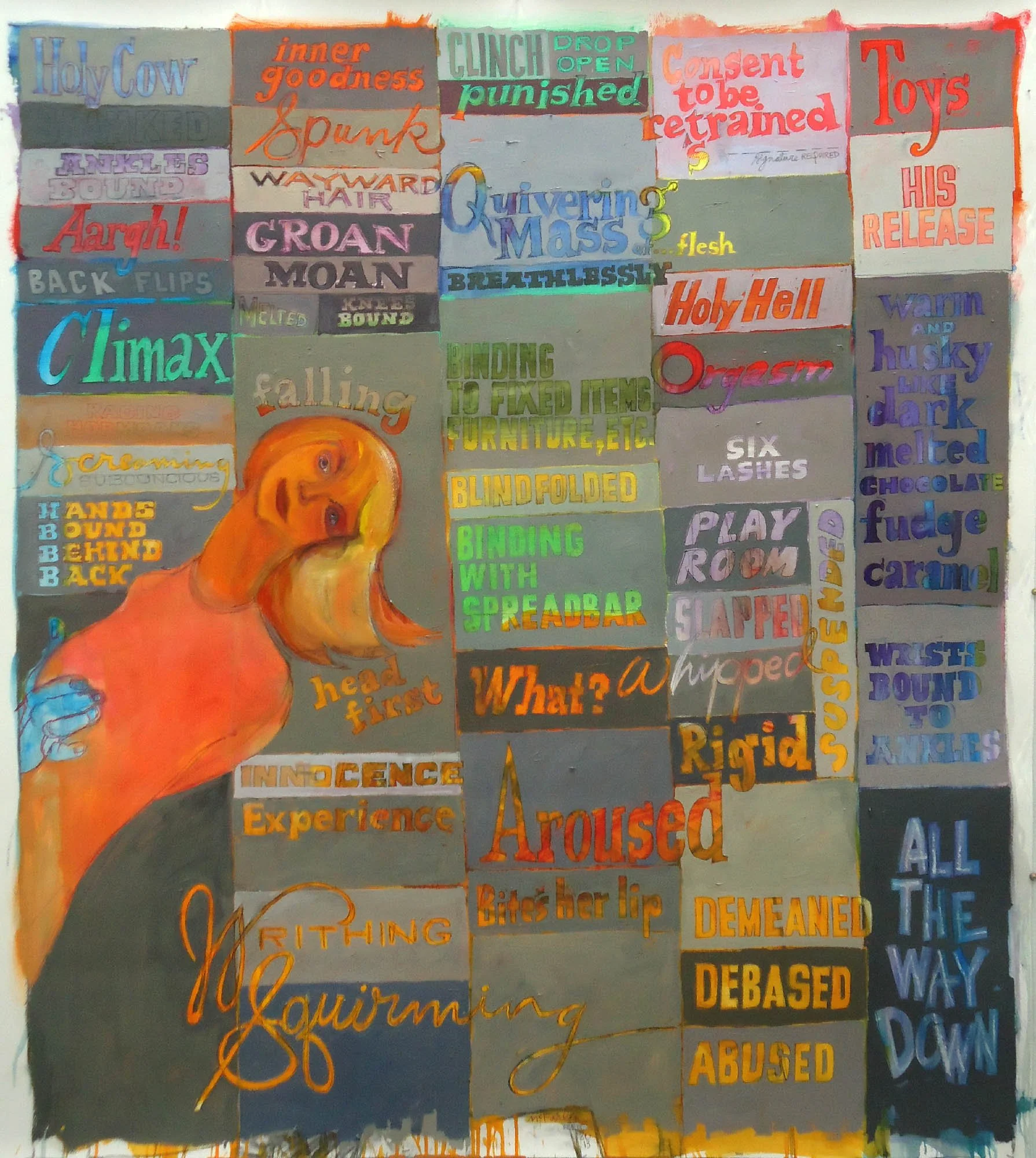 59 Shades of Grey, 2013, Stabilo and oil on paper, 60.5 x 59 in.