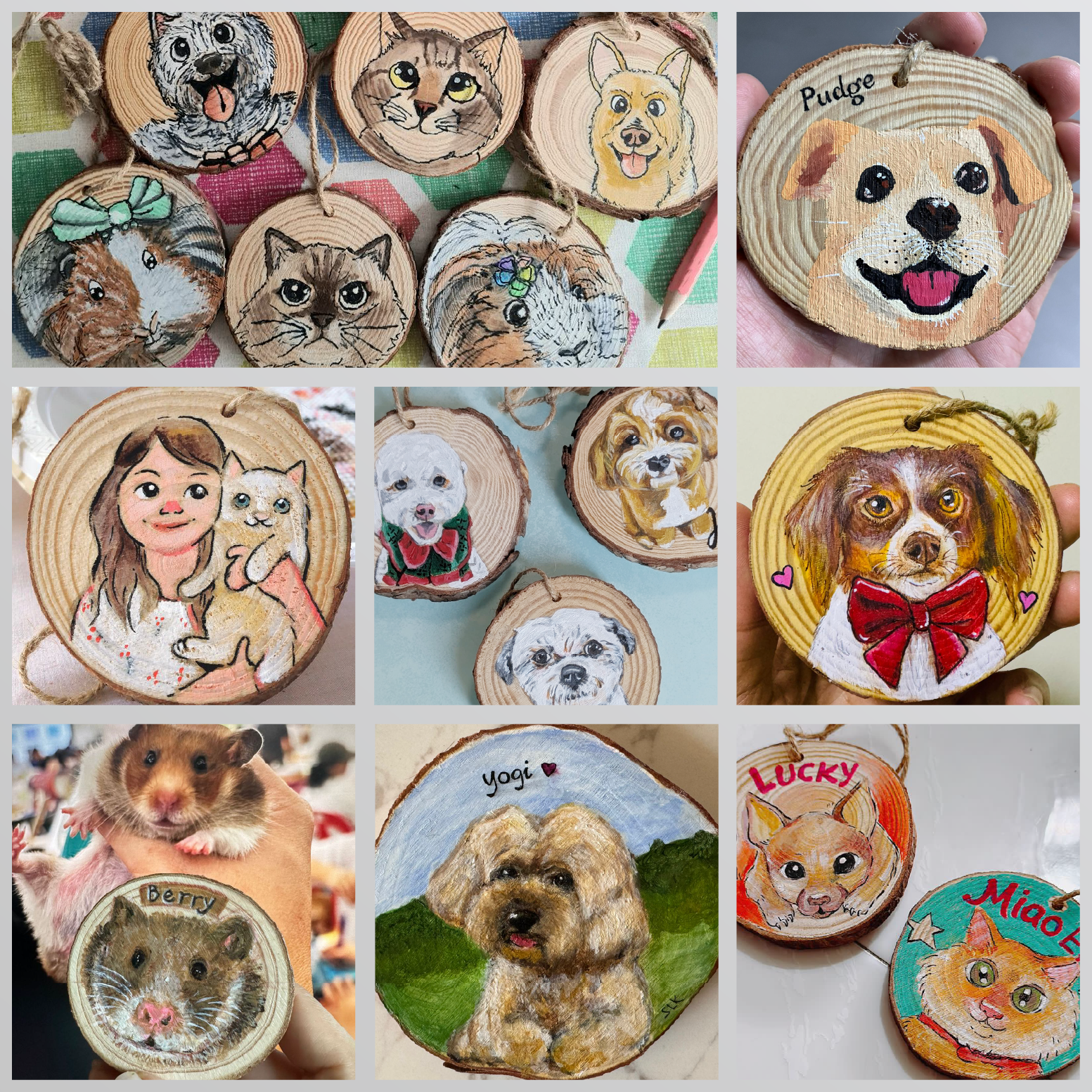 Customized Bark Ornaments / Art Card
