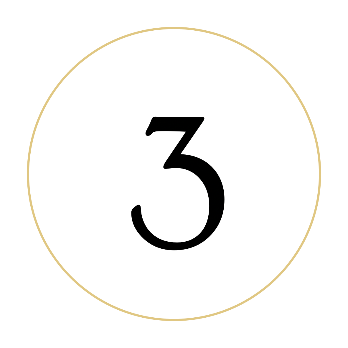 A black circular design with a thin beige outline, featuring an intricate golden pattern inside.
