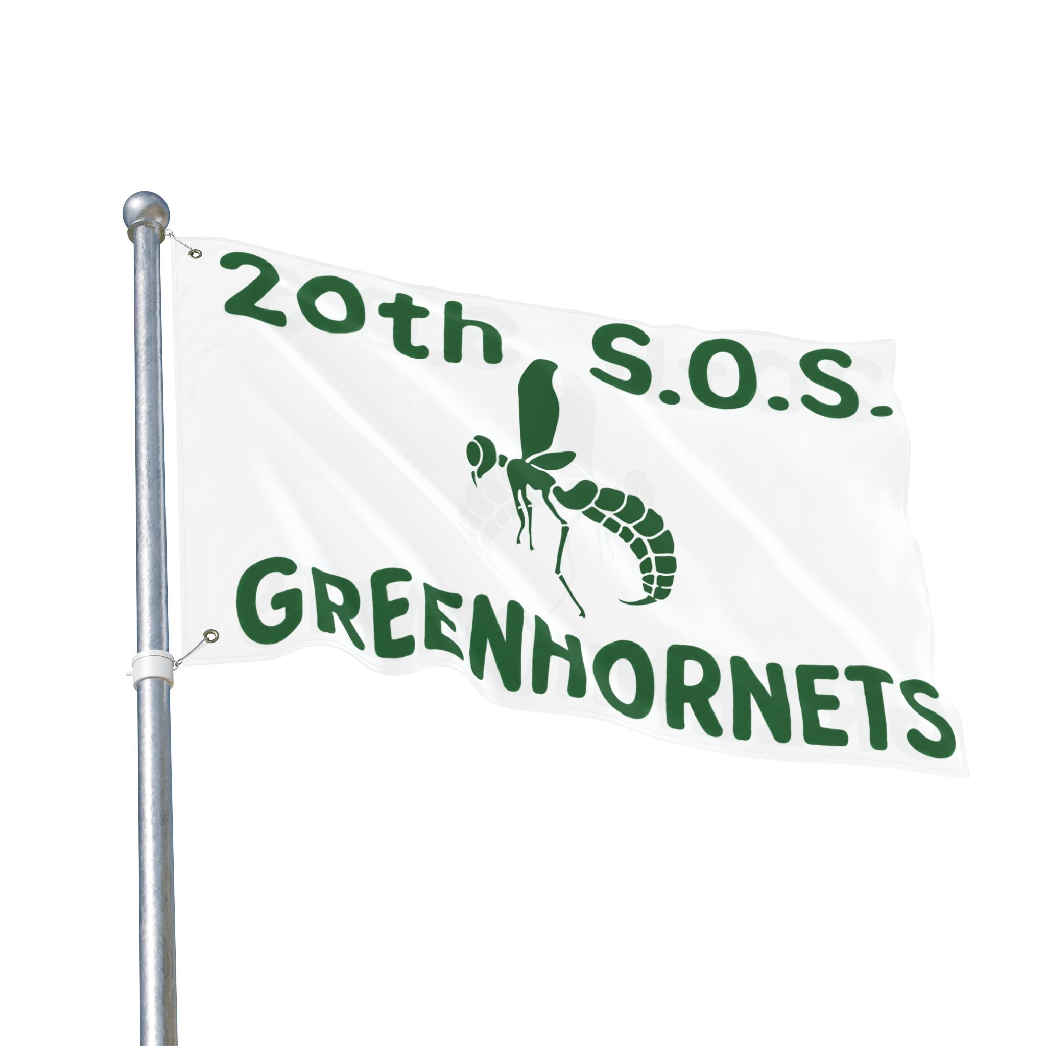 Green Hornets 20th S.O.S. — Double-Sided Flag