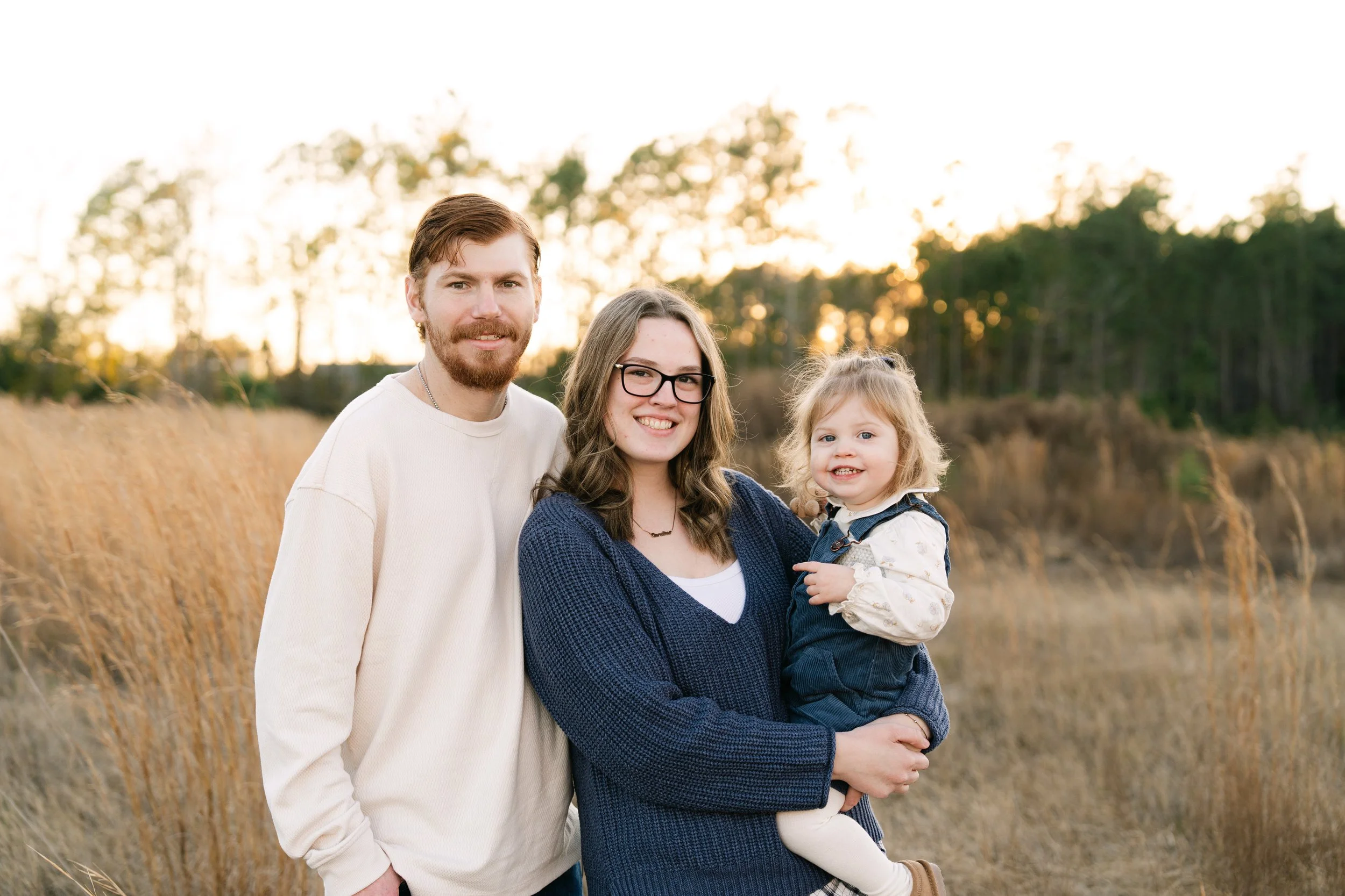 Winter Family Session in Kingsland, Georgia | Golden Field Portraits with Lucy Noriega Photography