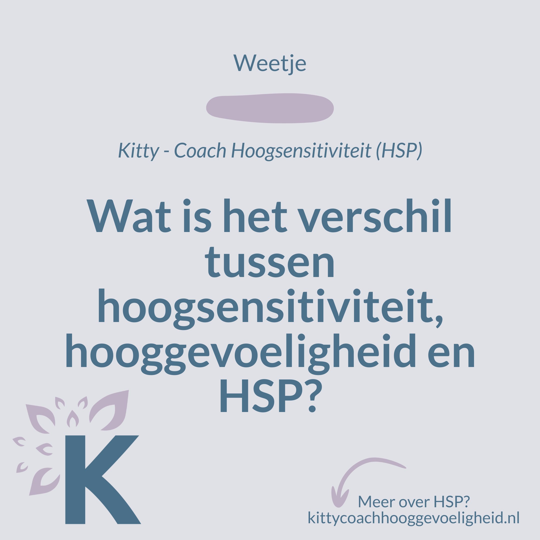 In Nederland? Niks. 

Soms merk ik mijn praktijk verwarring over de verschillende termen. Dat is begrijpelijk, maar het is wel fijn om te weten in welke context een term wordt geplaatst. 

&bull;	Hoogsensitiviteit: is de offici&euml;le, wetenschappel