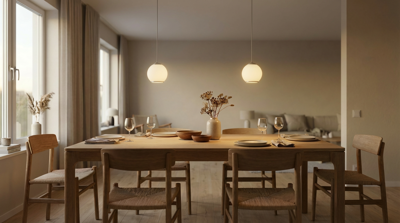 Den perfekta lampan över matbordet