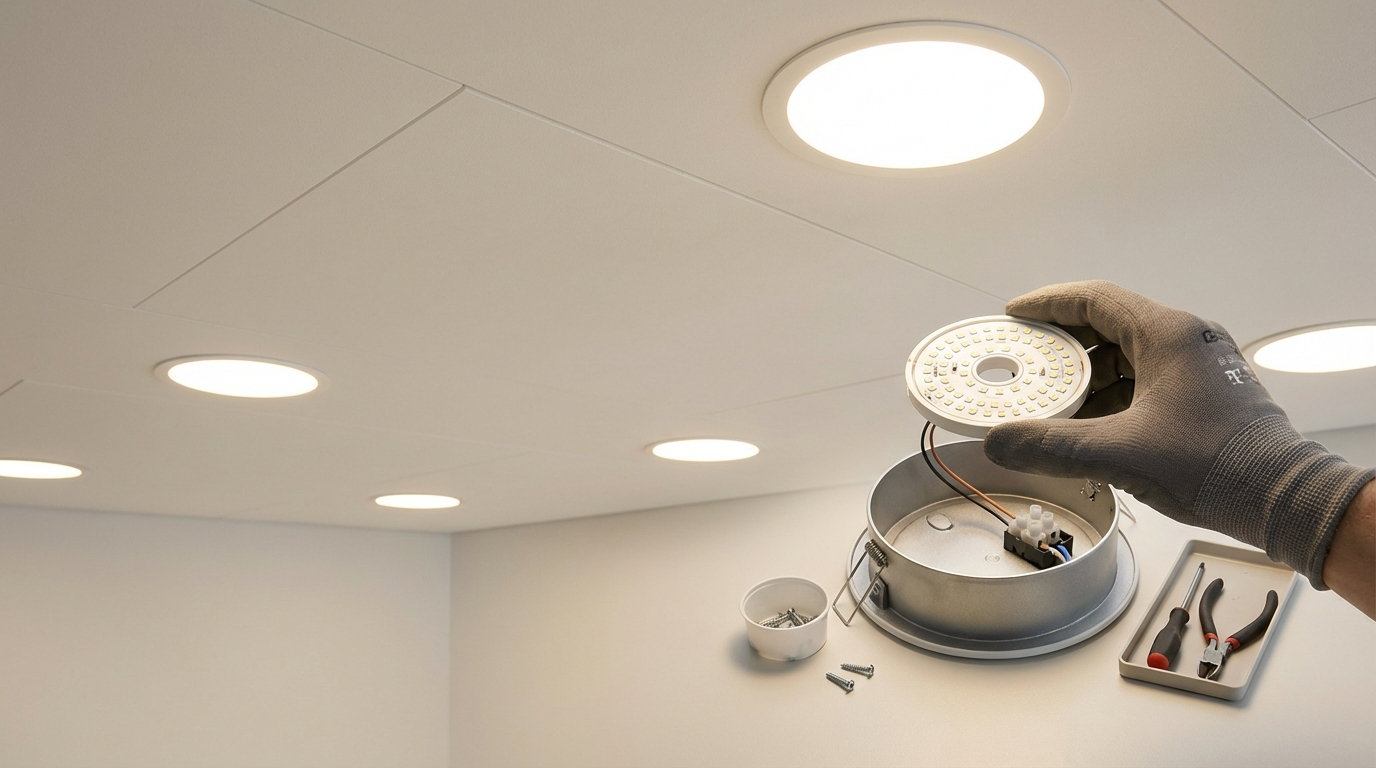 AI-powered LED retrofit for existing downlights