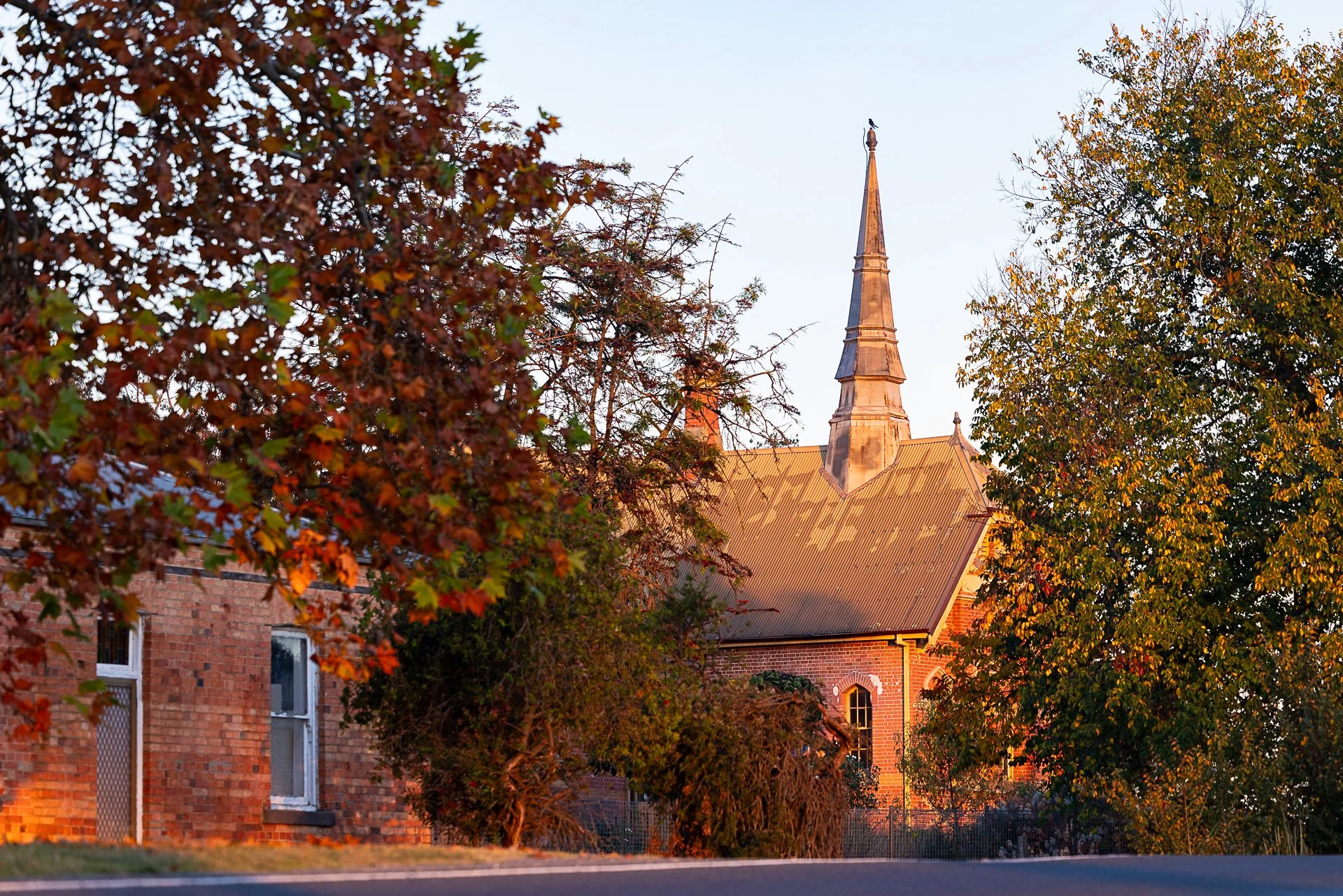 Former South Clunes State School, now home to the Clunes Bottle Museum, photographed in Clunes, Victoria.