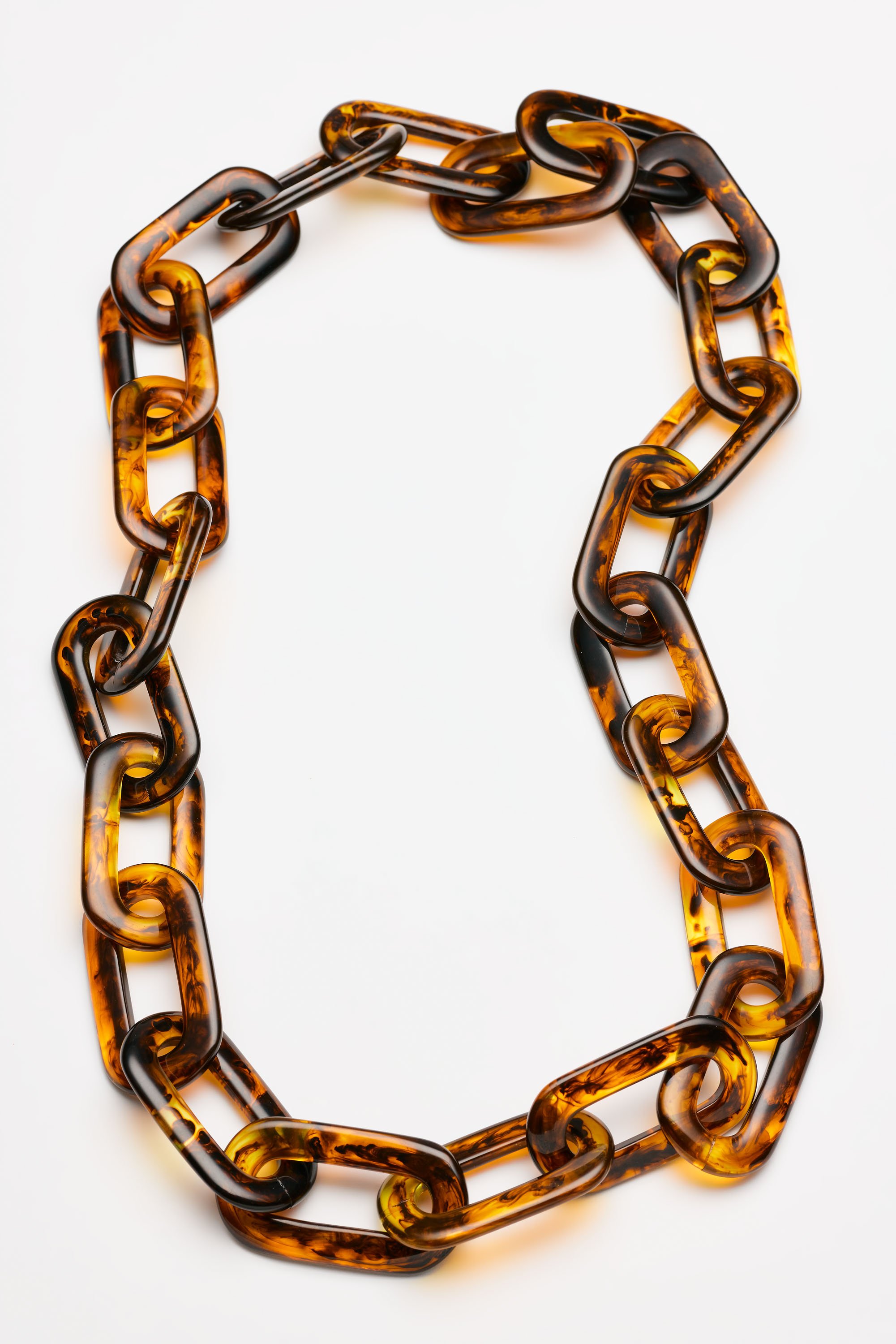 Vintage Costume Jewelry – Paperclip Necklace – Faux Tortoise