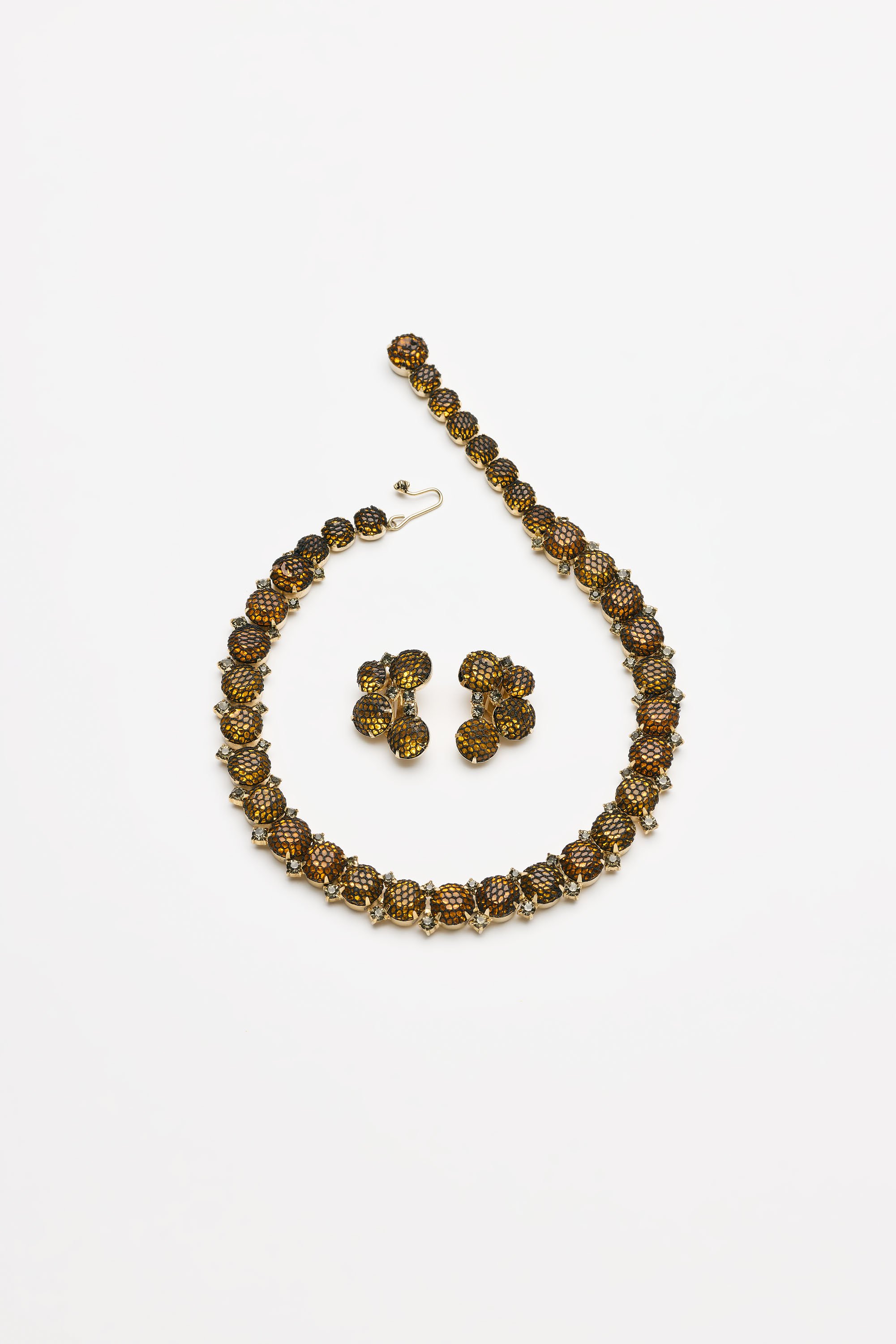 Vintage Costume Jewelry – Kramer of New York – Set of Necklace and Earclips