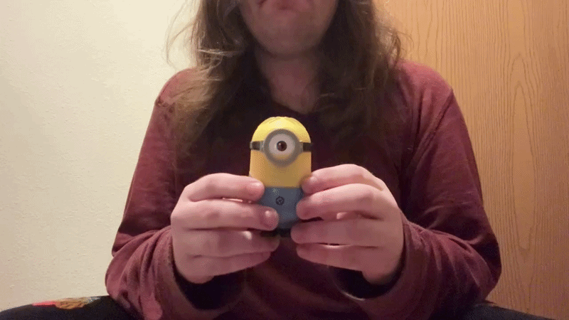 Name: Bop It! Minion Stuart  •  Release Year: 2017  •  Revision Number: Score 4  •  Test Mode Length: 0m 57s