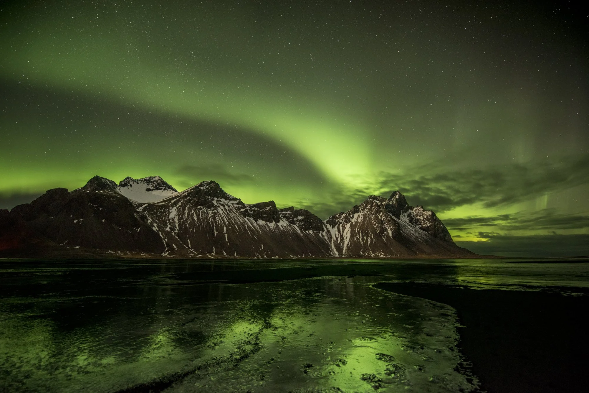 Aurora at Vestrahorn 30" Metal Print