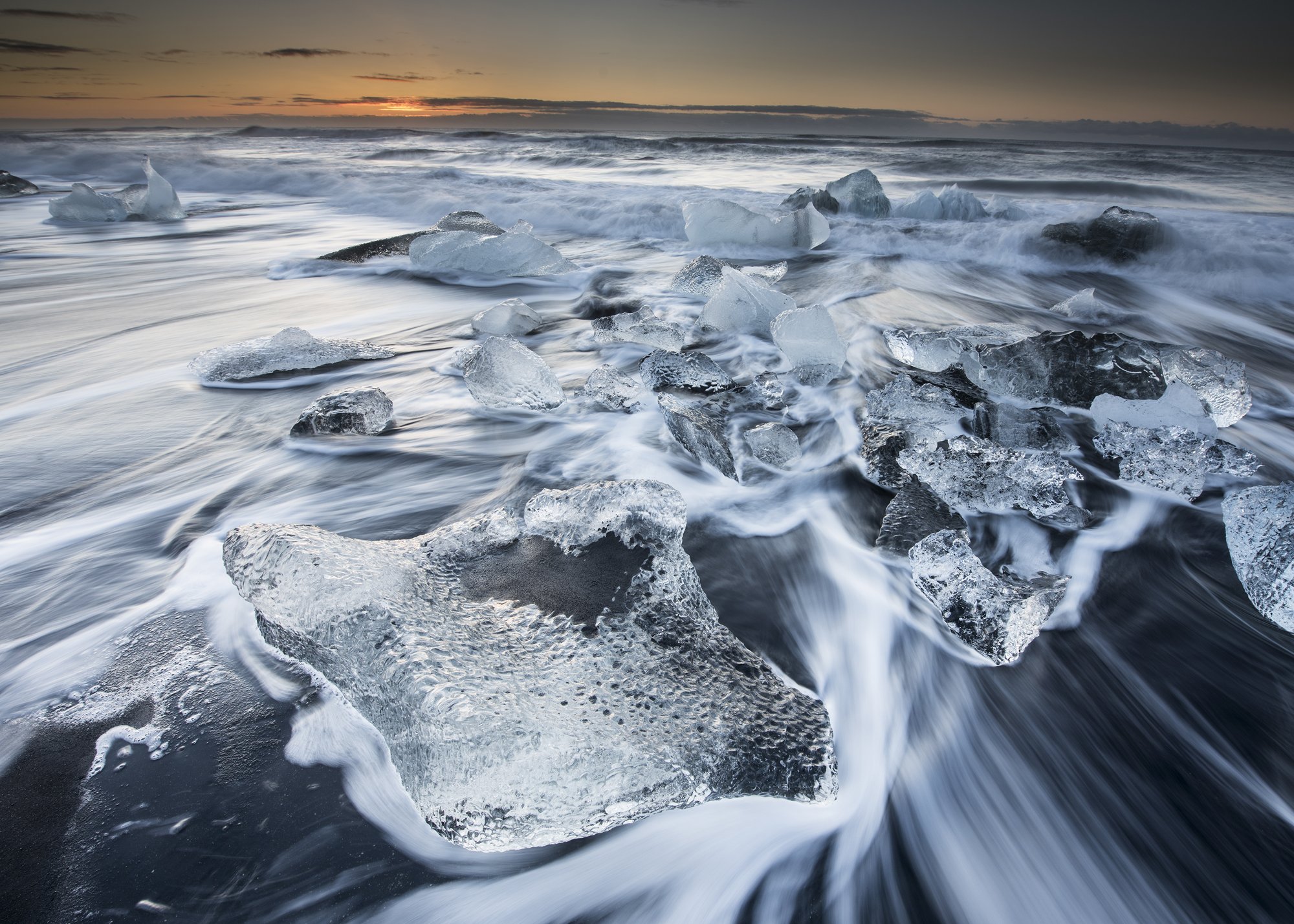 Ice Waves 14" Metal Print