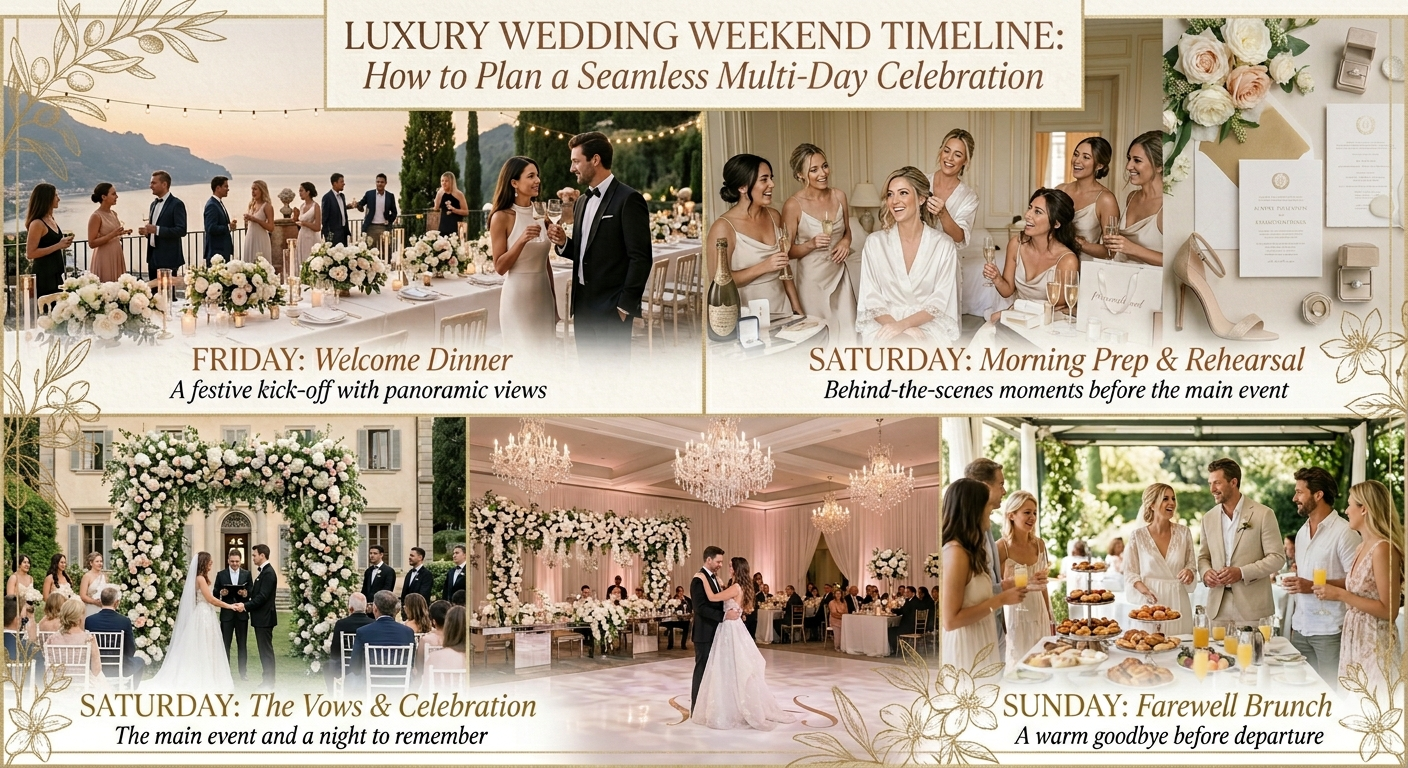Luxury Wedding Weekend Timeline: How to Plan a Seamless Multi-Day Celebration