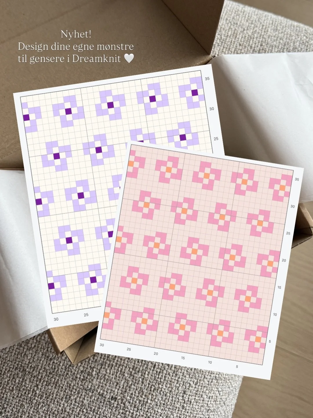 Reklame @dreamknit 💛 N&aring; kan du designe egne m&oslash;nstre til m&oslash;nsterstrikk i @dreamknit - og som du enkelt kan overf&oslash;re til strikkeoppskrifter du selv har laget! Dette er s&aring; genialt🫶🏼

Veldig g&oslash;y &aring; leke seg