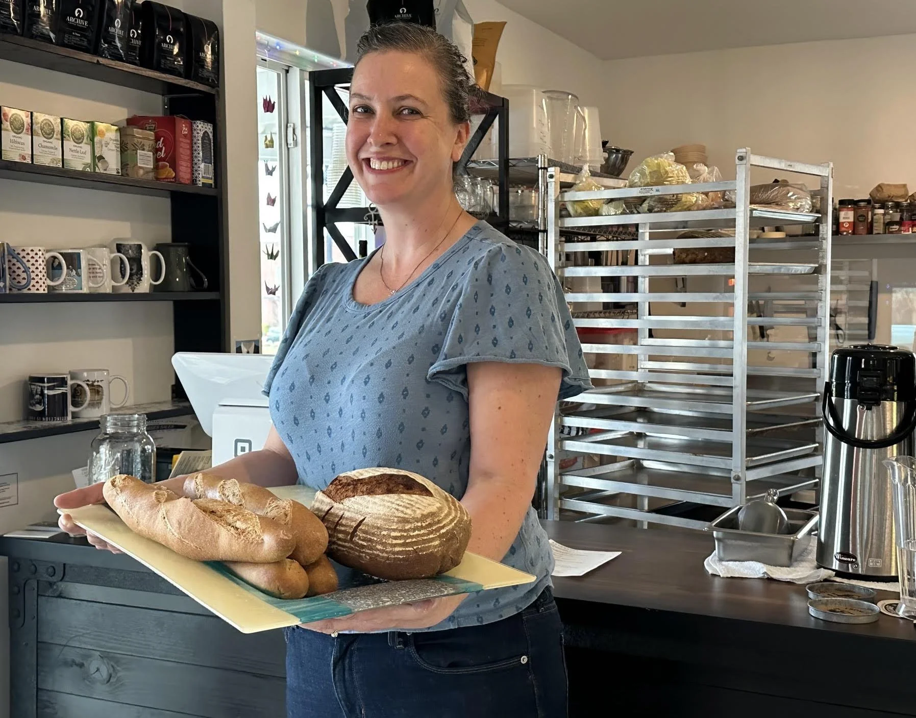 Sourdough bread, goodies served fresh at Cafe Brarlin