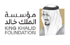 Logo of King Khalid Foundation with Arabic text and a traditional Saudi man in a thobe and head covering.