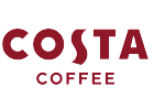 COSTA COFFEE logo in maroon and black text.